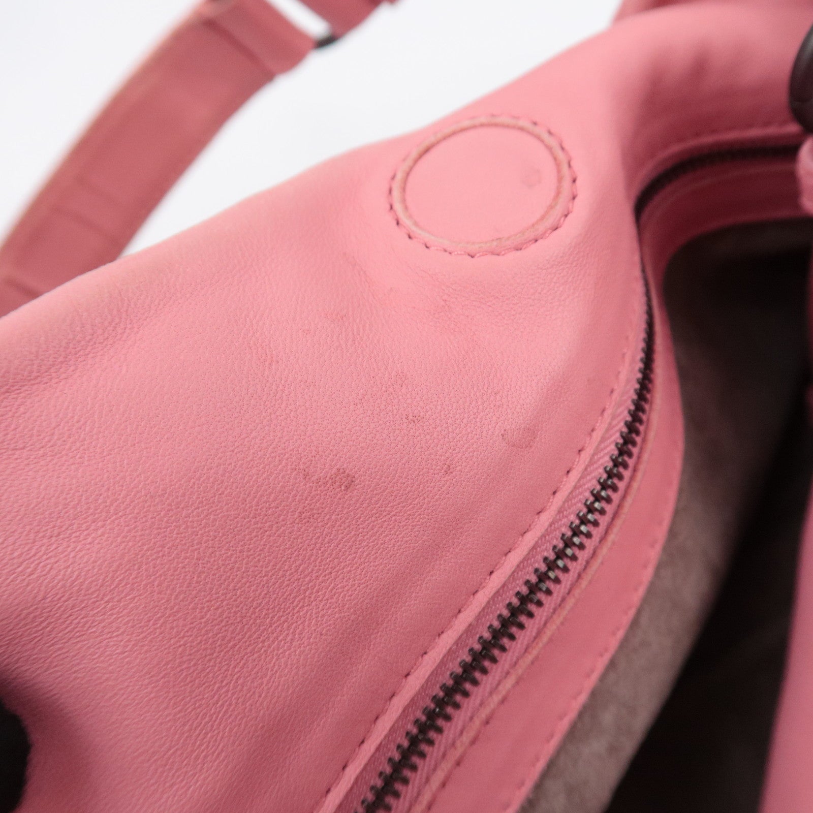 BOTTEGA VENETA Campana Medium Intrecciato Leather Shoulder Bag Pink 125787