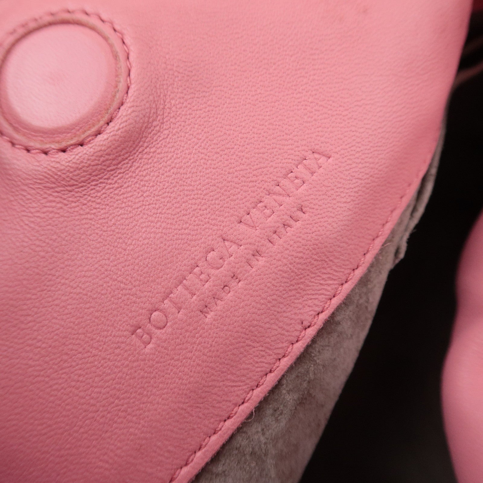 BOTTEGA VENETA Campana Medium Intrecciato Leather Shoulder Bag Pink 125787