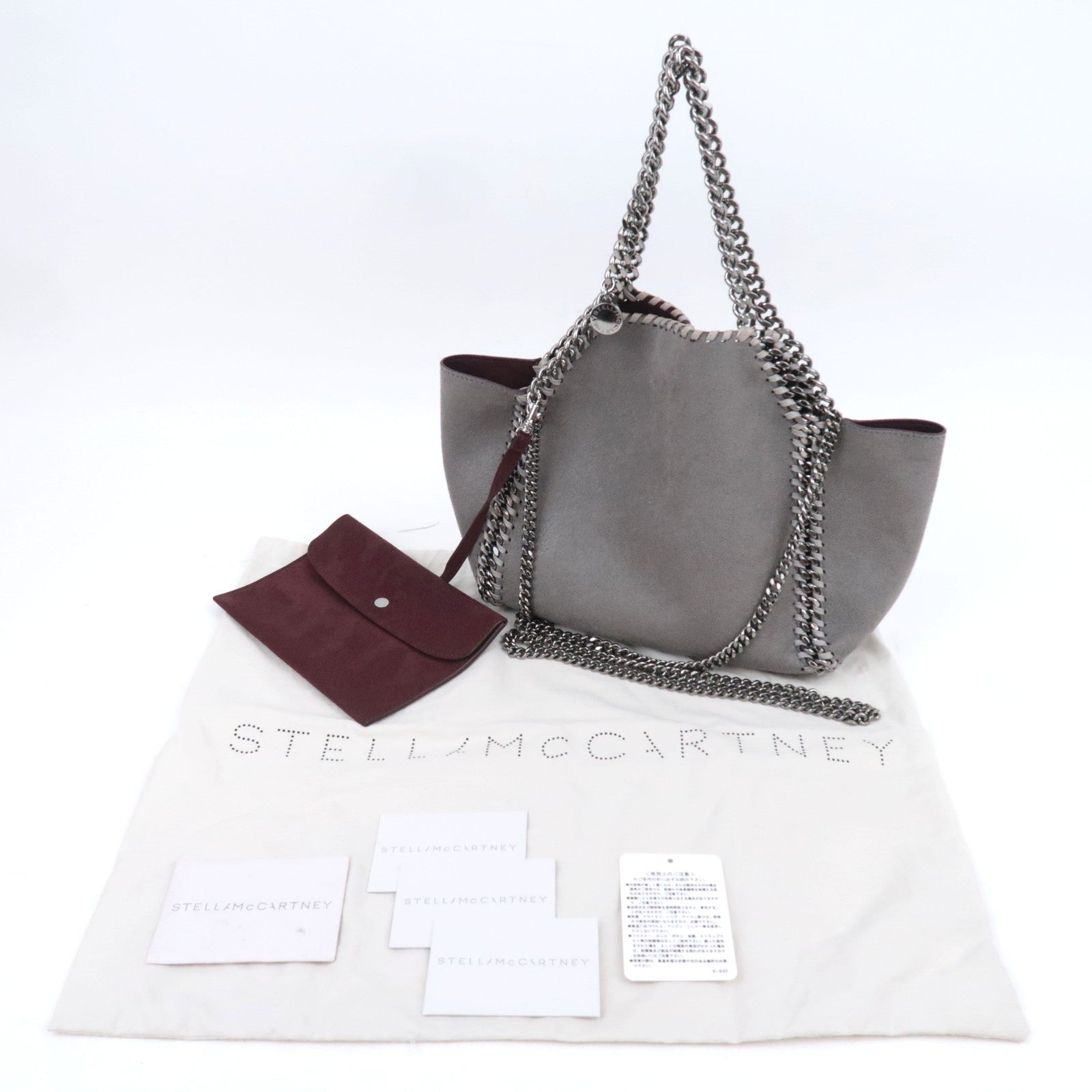 Stella McCartney Falabella 2Way Chain Shoulder Bag Vegan Leather Gray
