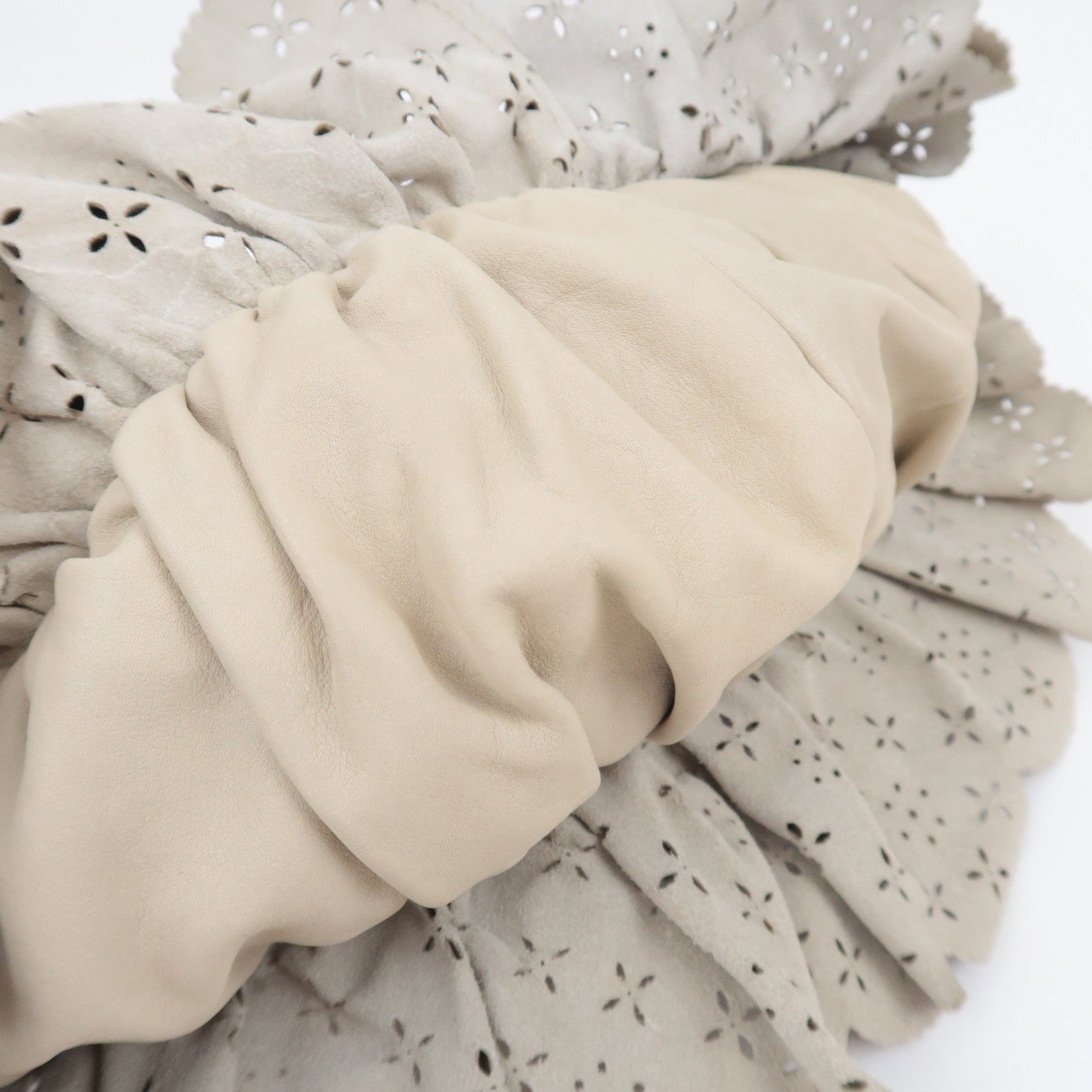 Christian Dior Gypsy Ruffle Hobo Bag Light Gray