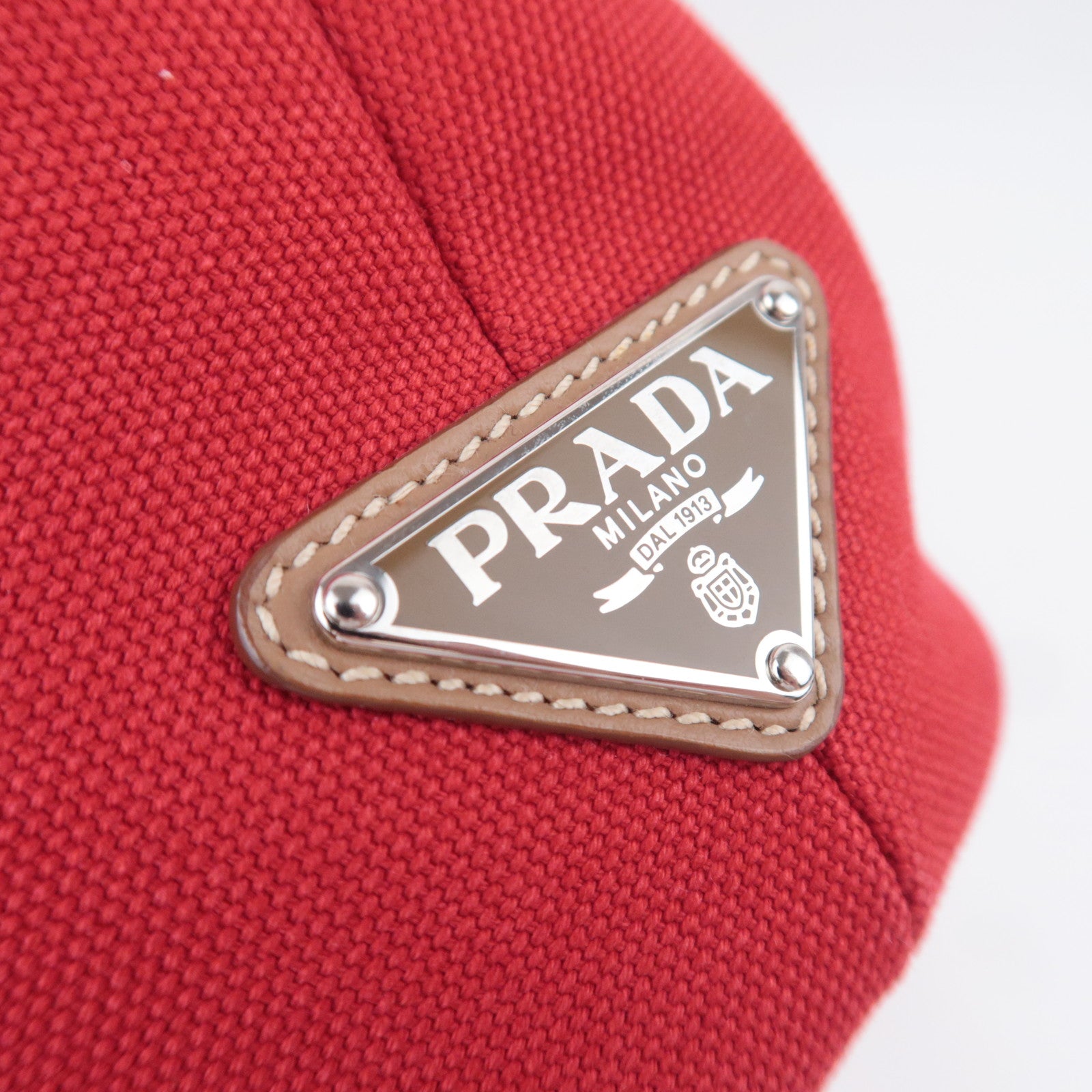 PRADA Canapa 2Way Canvas Tote Bag Red 1BG186