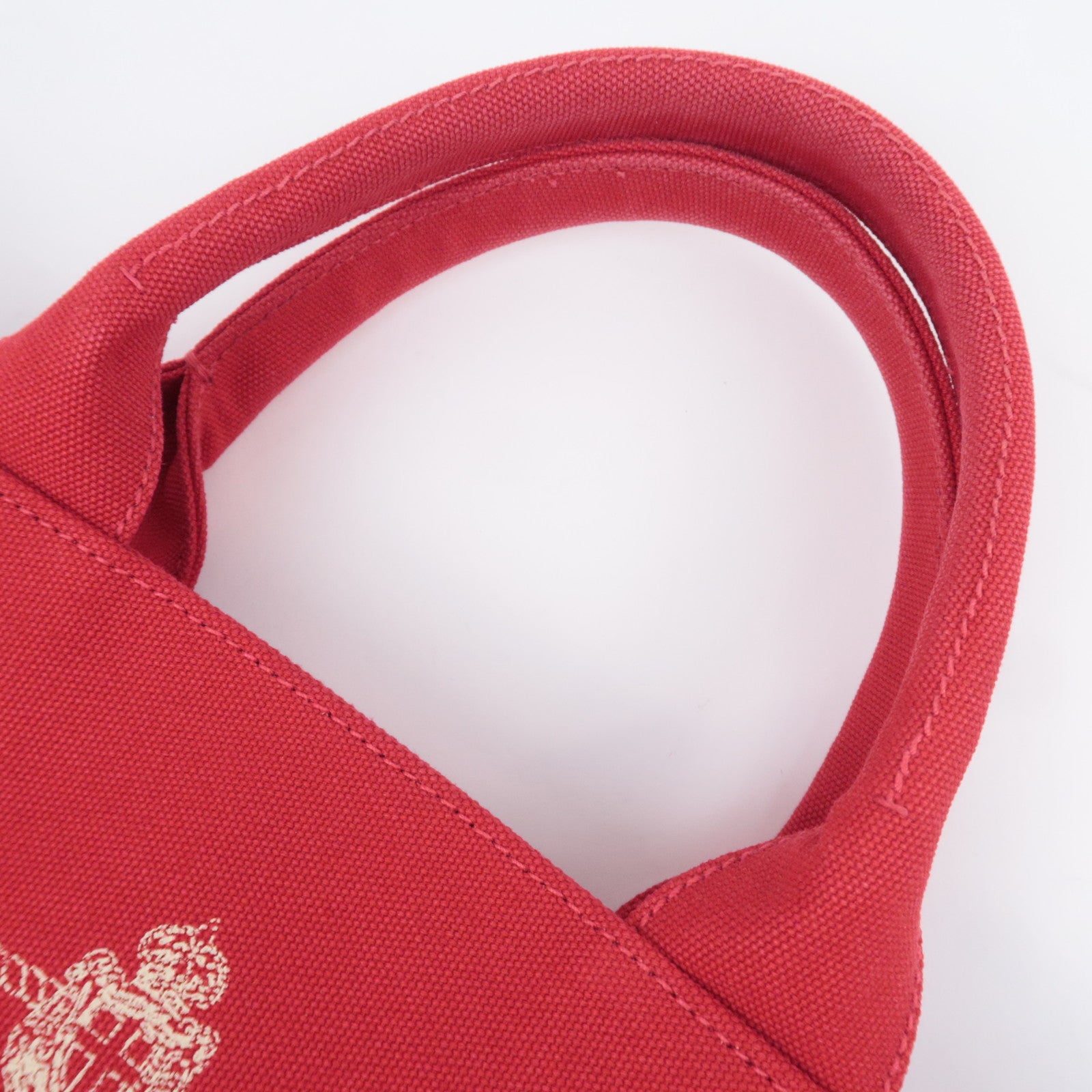 PRADA Canapa 2Way Canvas Tote Bag Red 1BG186