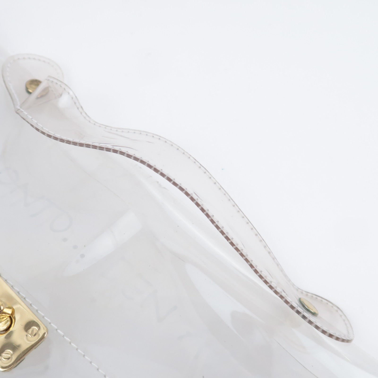 HERMES Vinyl Kelly Clear Handbag