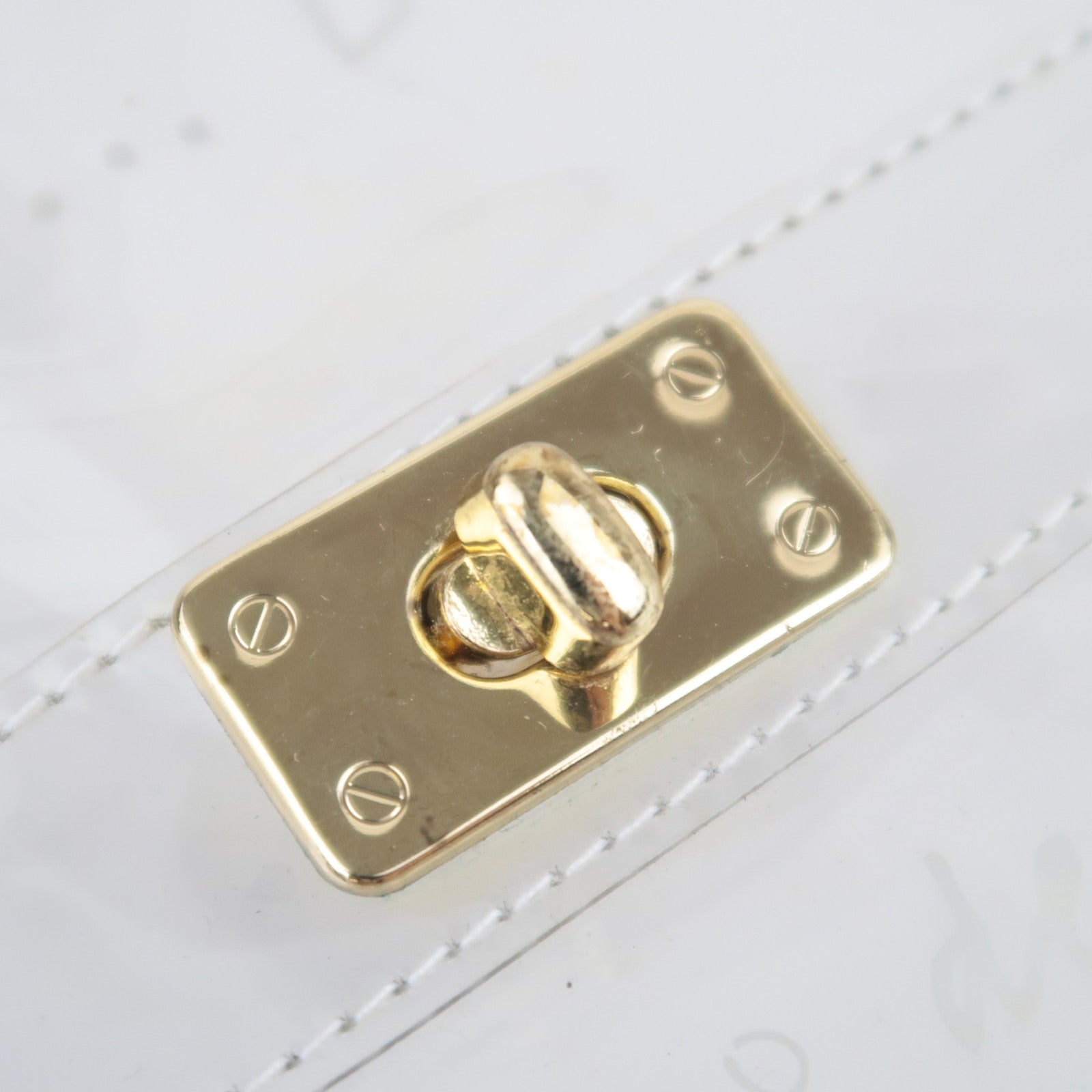 HERMES Vinyl Kelly Clear Handbag