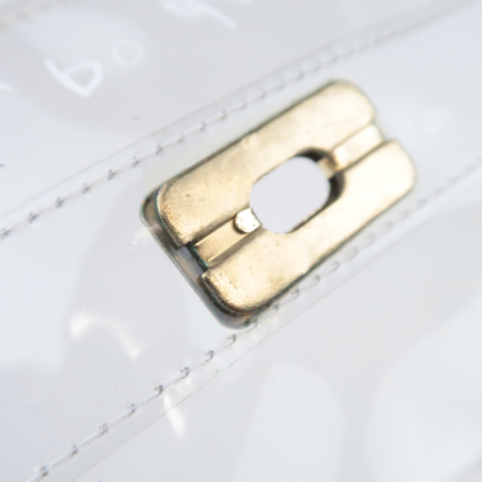 HERMES Vinyl Kelly Clear Handbag