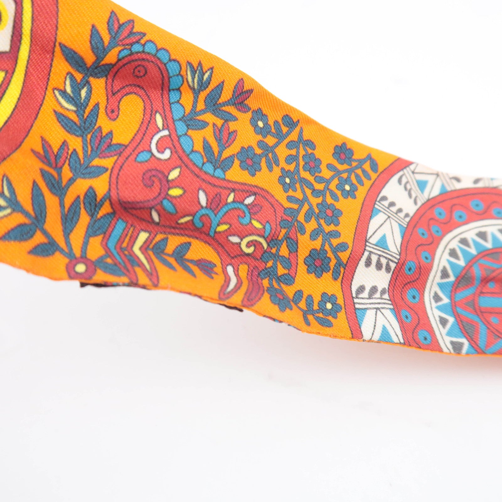 HERMES Twilly Scarf L'ARBRE DE VIE 100% Silk Orange