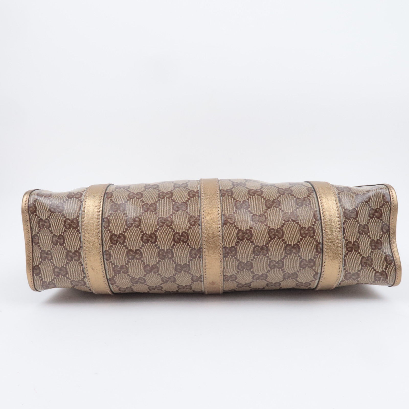 GUCCI Jackie GG Crystal Shoulder Bag Beige Gold 203494