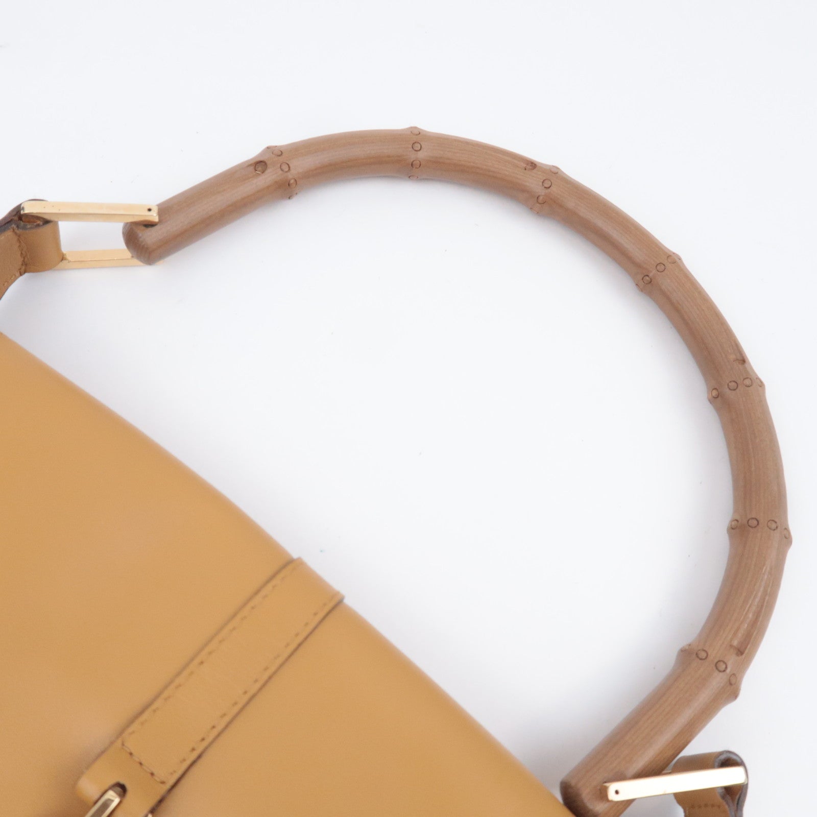 GUCCI Jackie Bamboo Suede Leather Shoulder Bag Orange Brown 001.4096