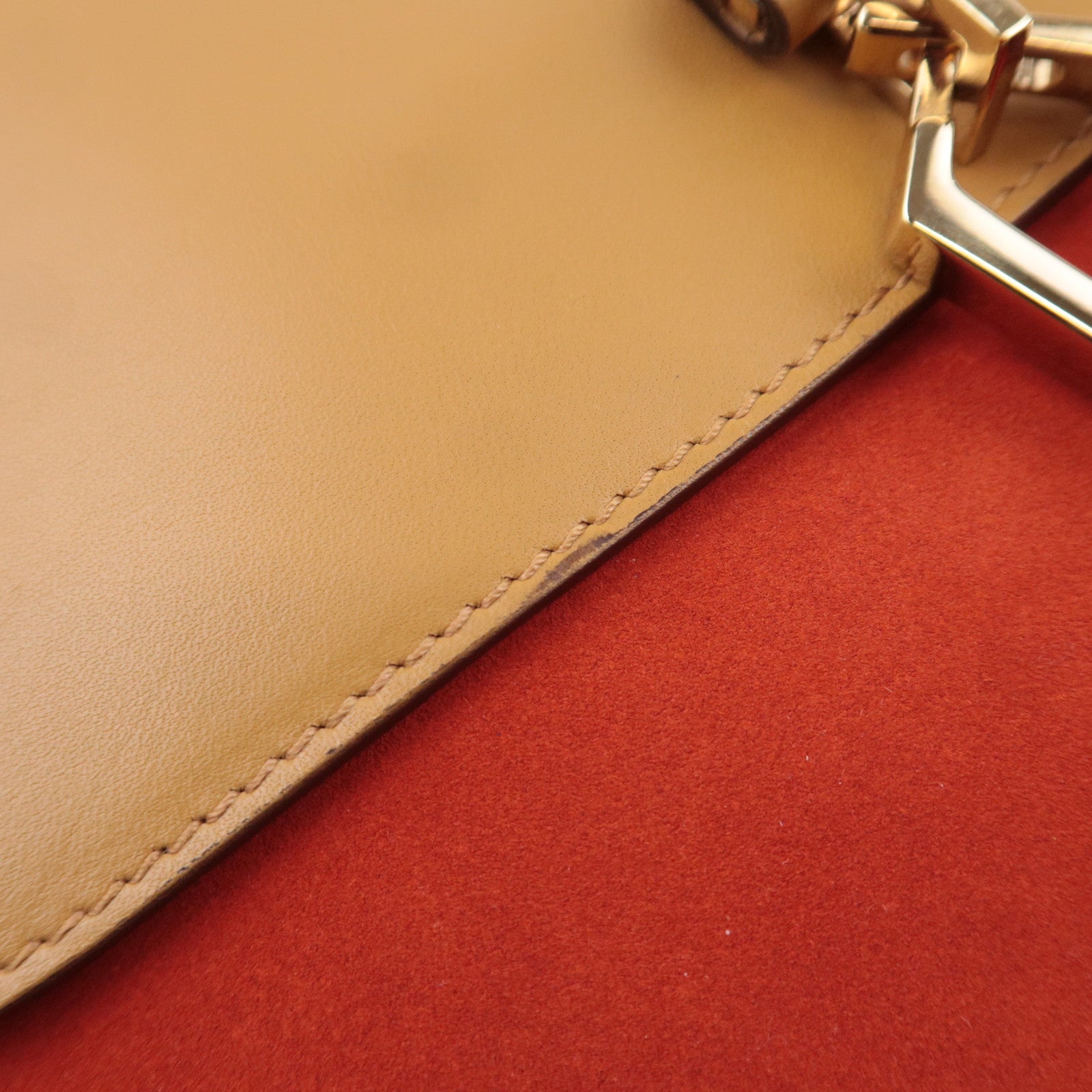 GUCCI Jackie Bamboo Suede Leather Shoulder Bag Orange Brown 001.4096