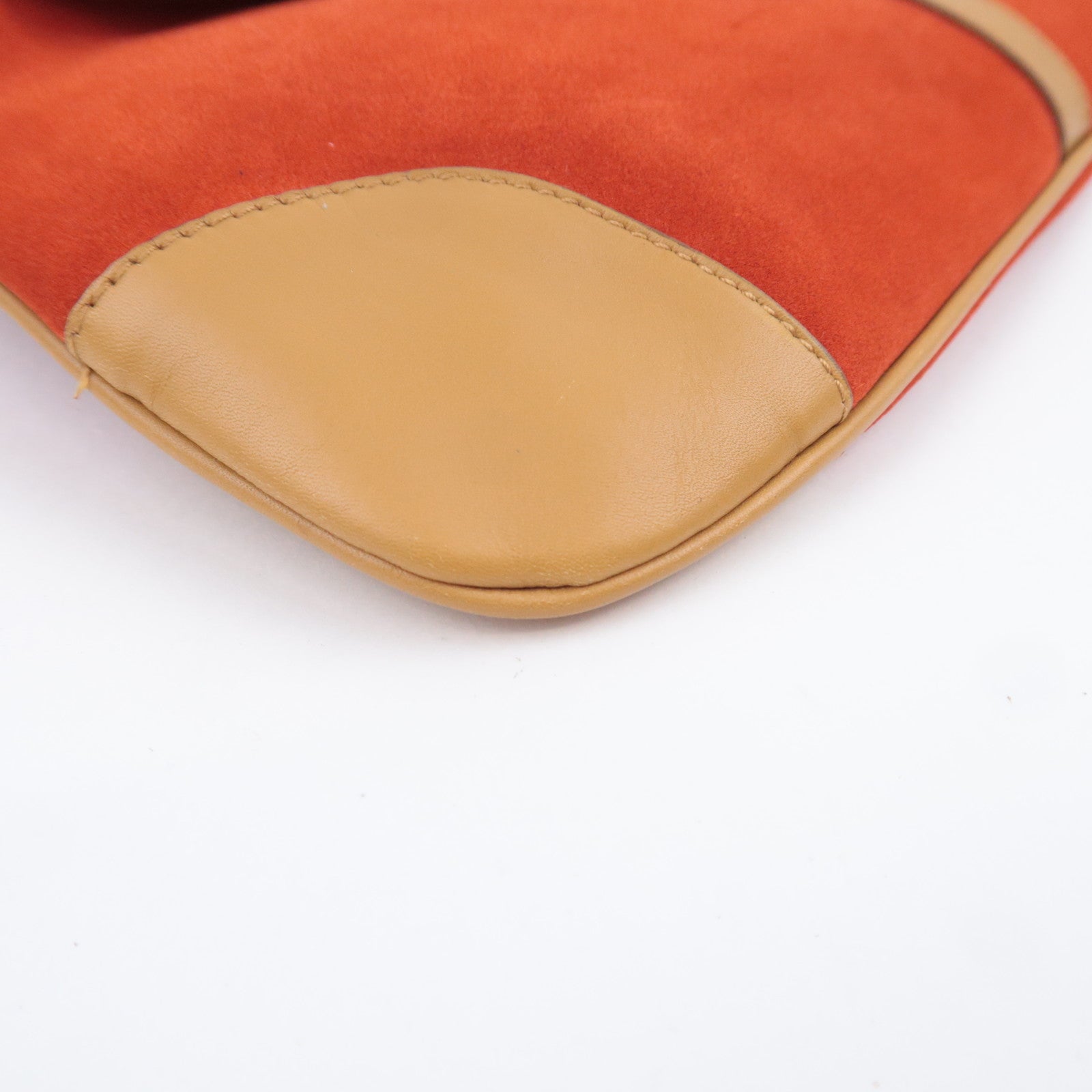 GUCCI Jackie Bamboo Suede Leather Shoulder Bag Orange Brown 001.4096