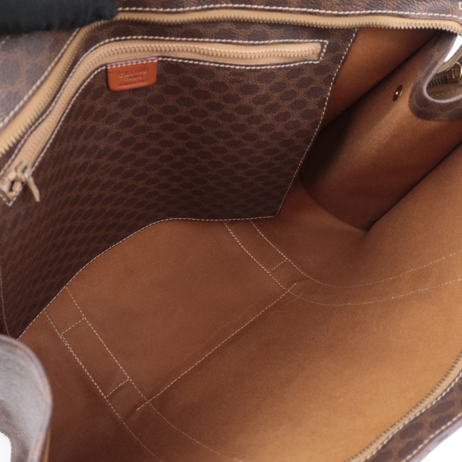 CELINE Macadam PVC Tote Bag Brown