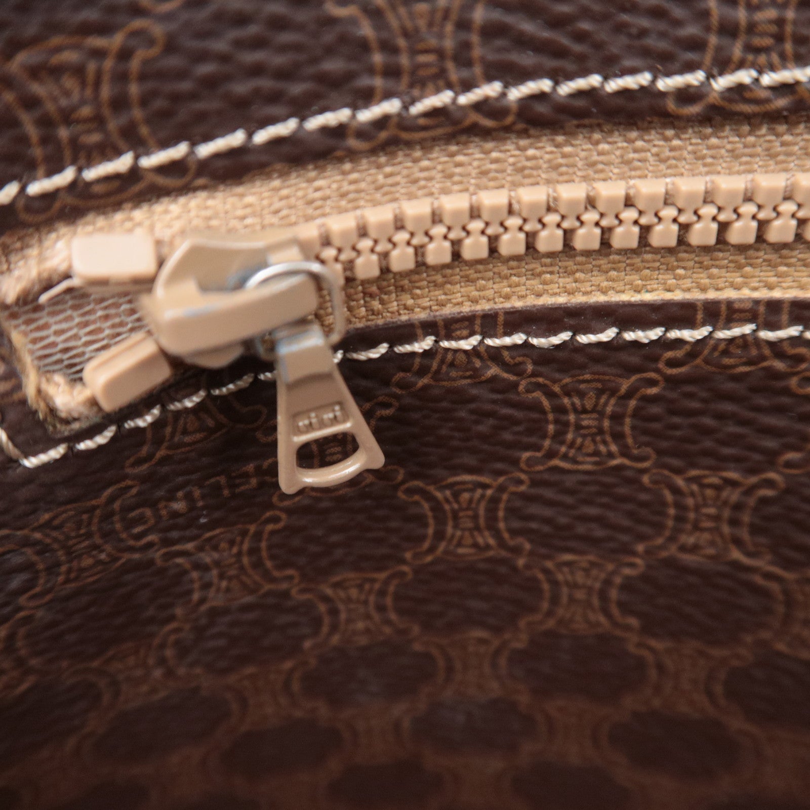 CELINE Macadam PVC Tote Bag Brown