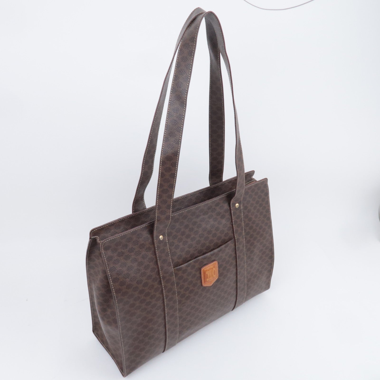 CELINE Macadam PVC Tote Bag Brown