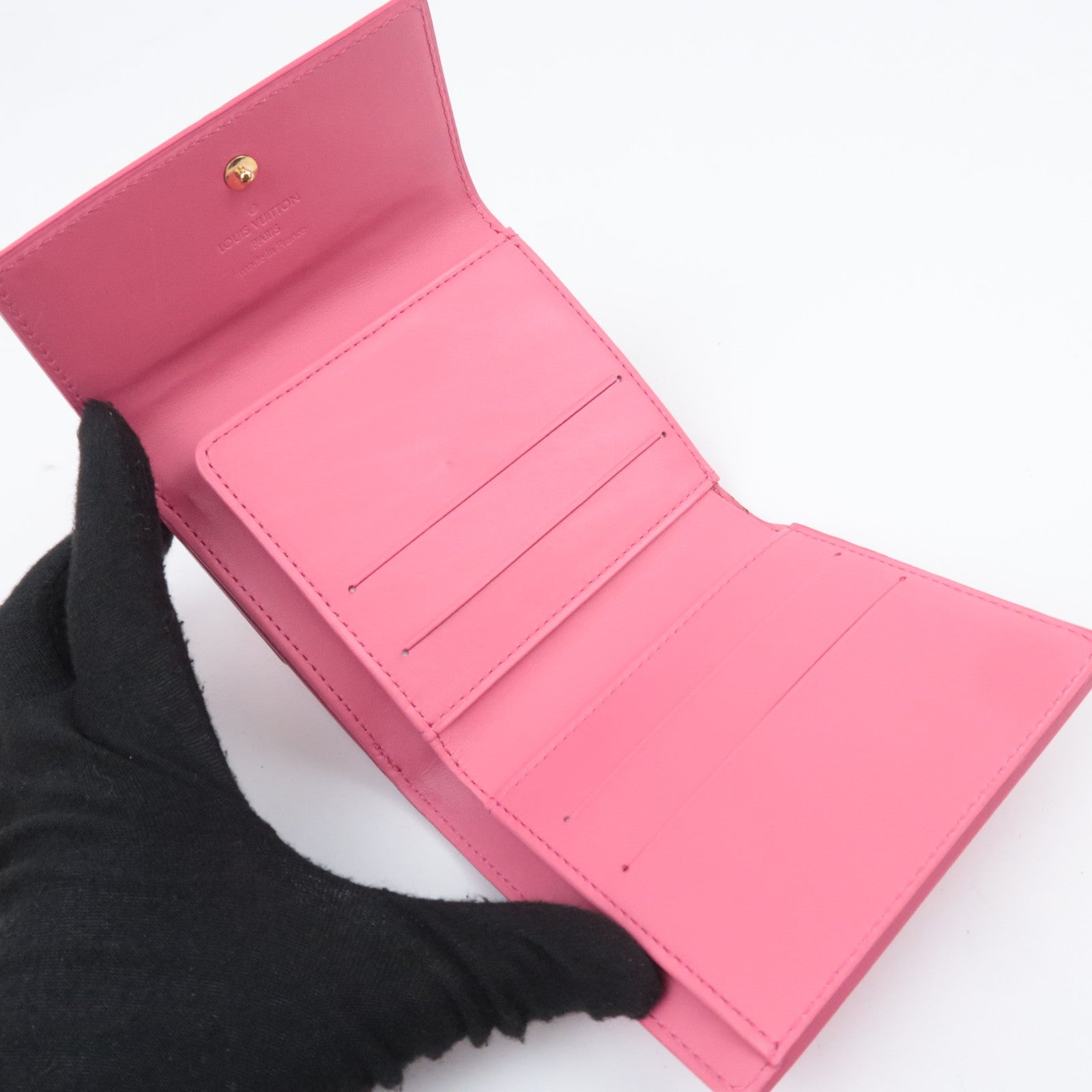 Louis Vuitton Monogram Vernis Portefeuille Elise Wallet Framboise M93576