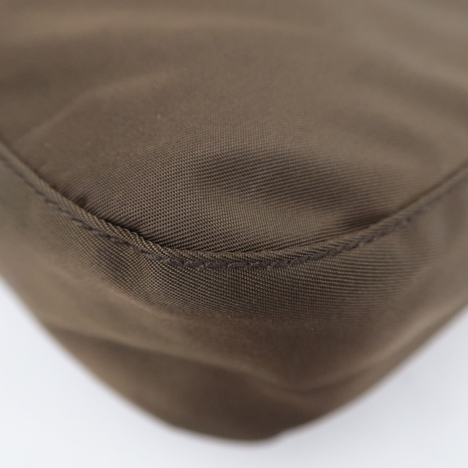 PRADA Nylon Leather Shoulder Bag Khaki BT0421