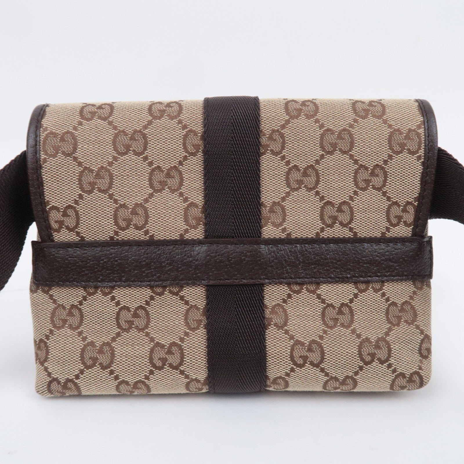 GUCCI GG Canvas Waist Bag Body Bag Beige 131236