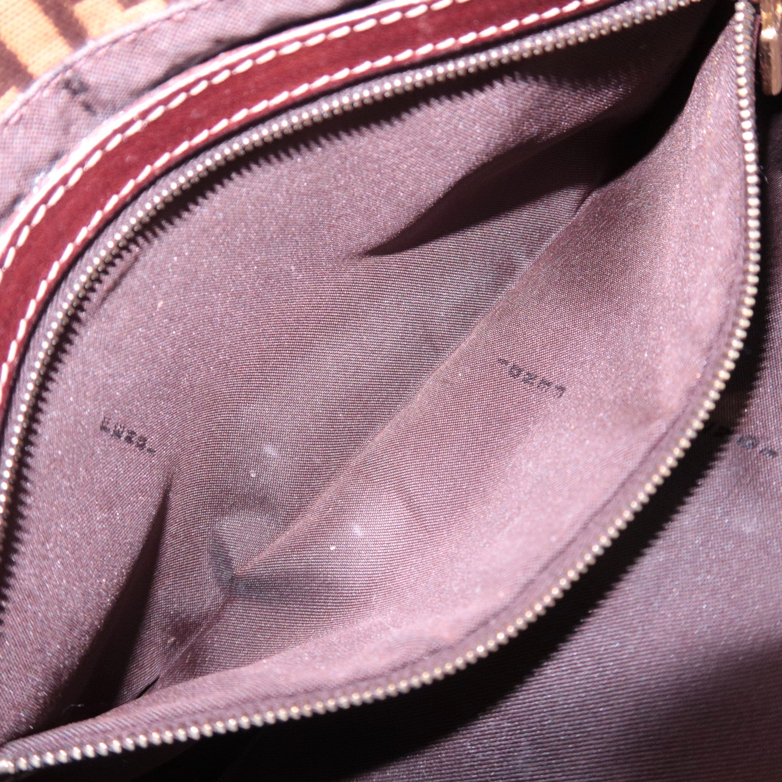 FENDI Zucchino Mamma Baguette Vinyl Shoulder Bag Beige 26424