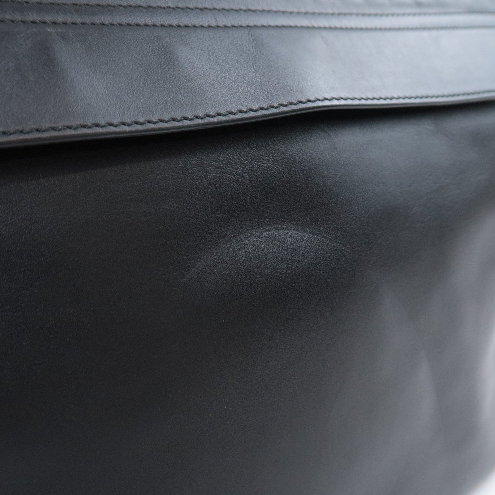 BOTTEGA VENETA Intrecciato Leather Shoulder Bag Black 221065
