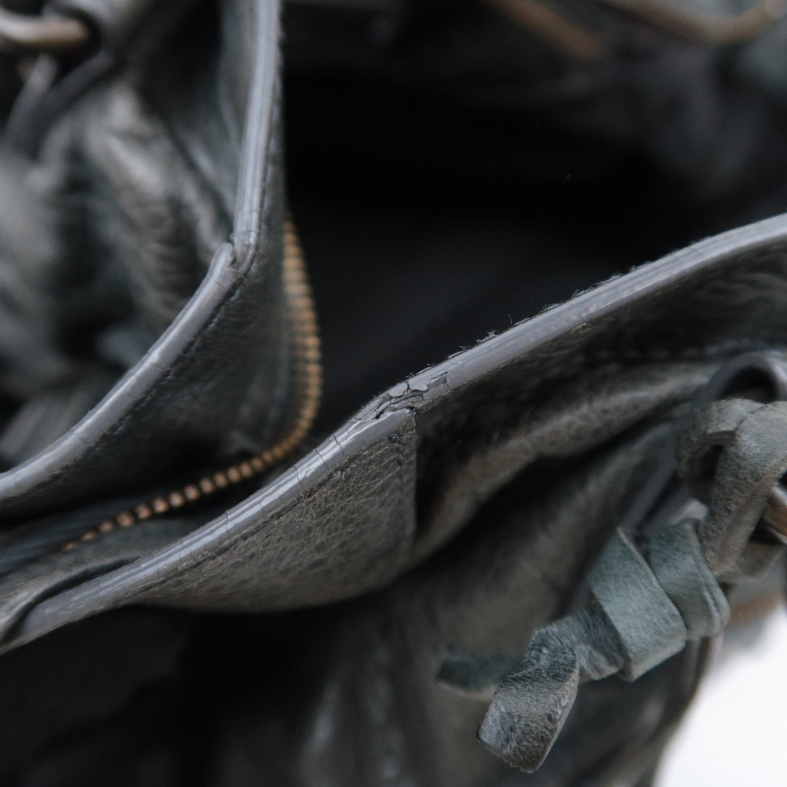 BALENCIAGA The City 2Way Leather Shoulder Bag Dark Green 115748