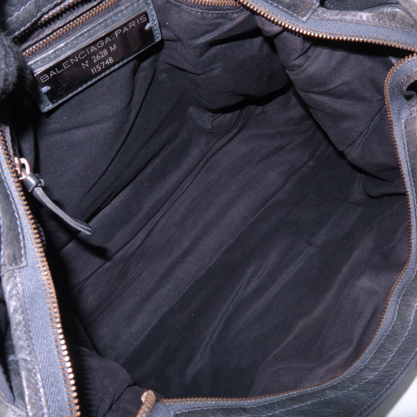 BALENCIAGA The City 2Way Leather Shoulder Bag Dark Green 115748