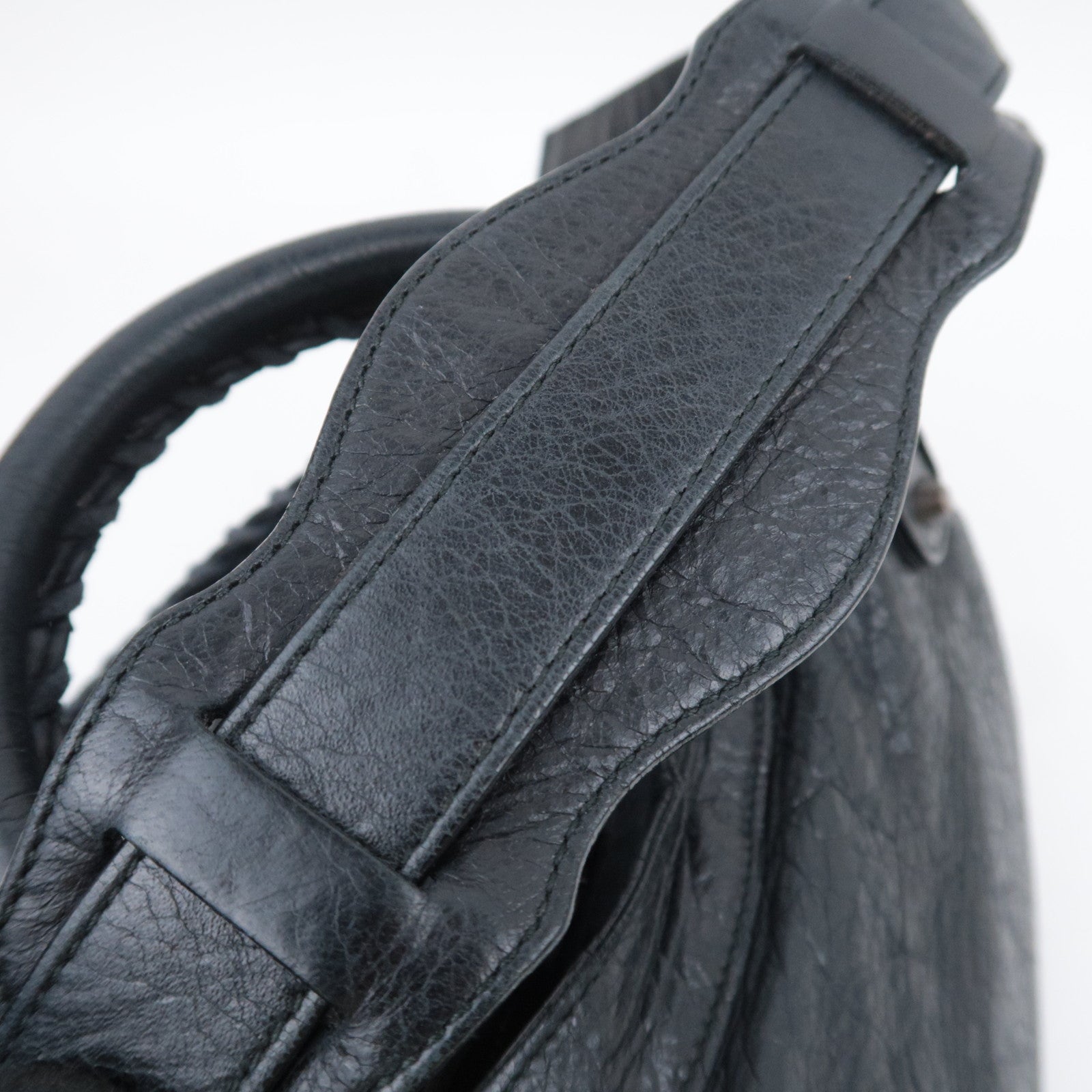 BALENCIAGA The City 2Way Leather Shoulder Bag Black 115748