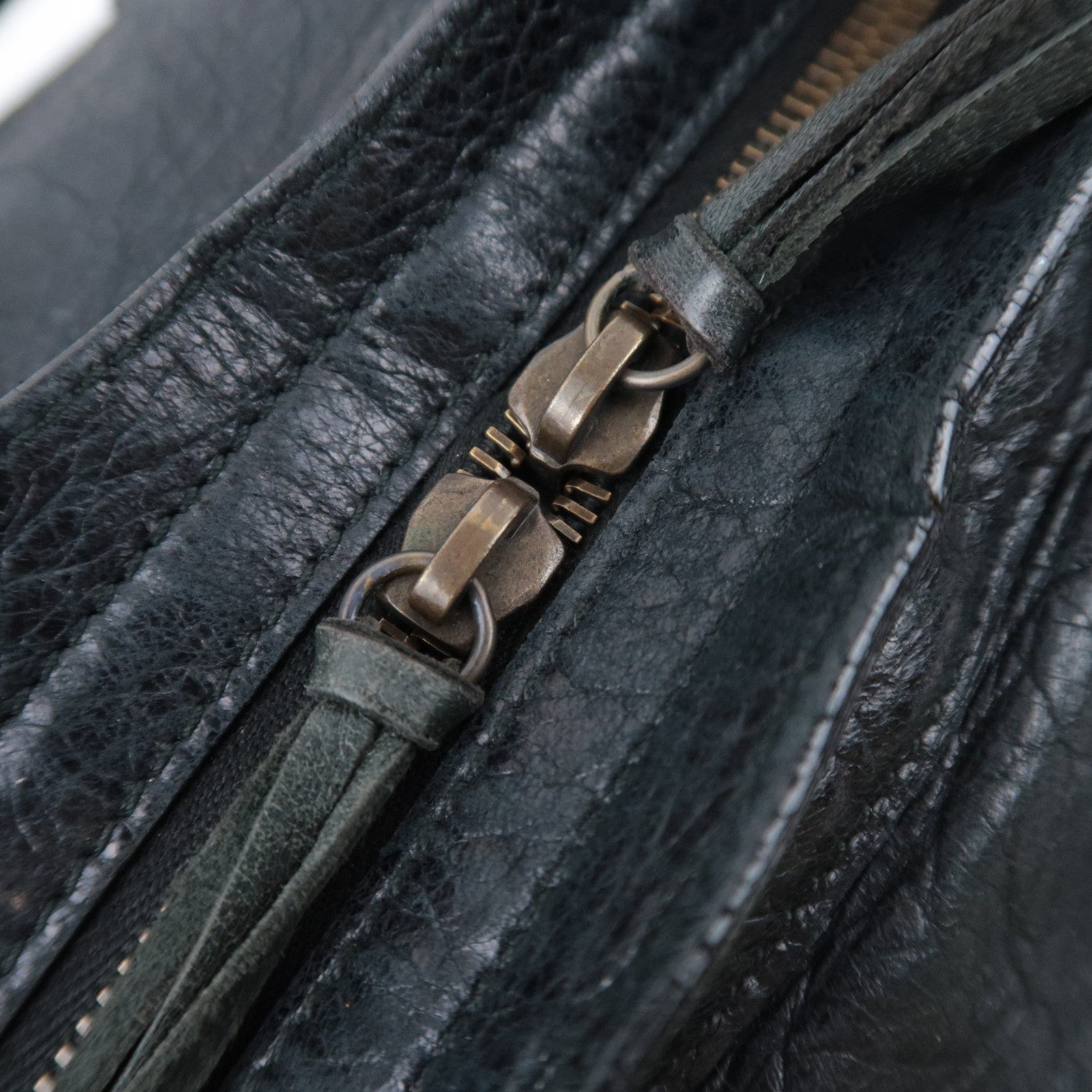 BALENCIAGA The City 2Way Leather Shoulder Bag Black 115748
