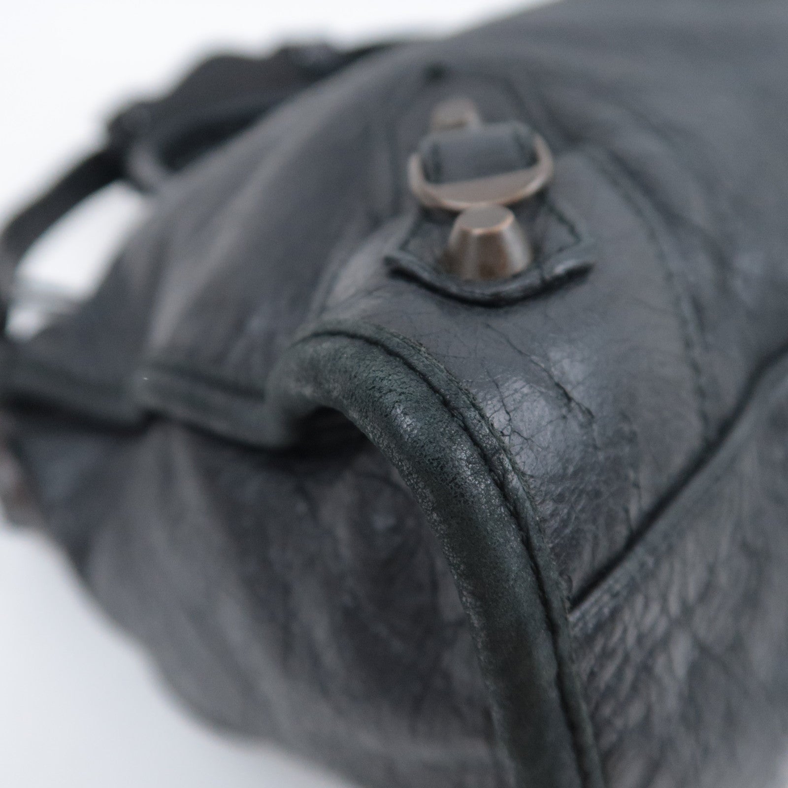 BALENCIAGA The City 2Way Leather Shoulder Bag Black 115748