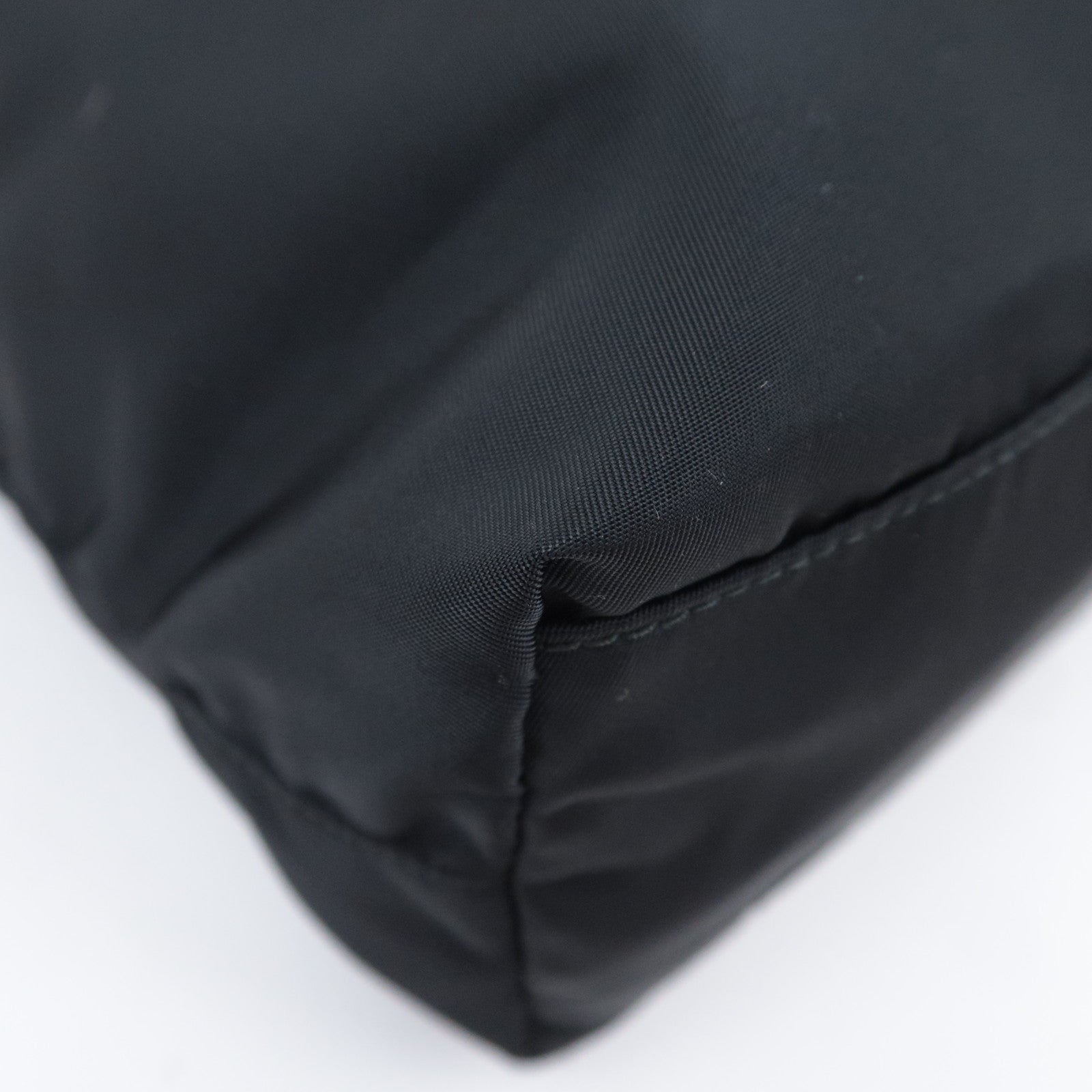 PRADA Nylon Leather Tote Bag Black BR4263