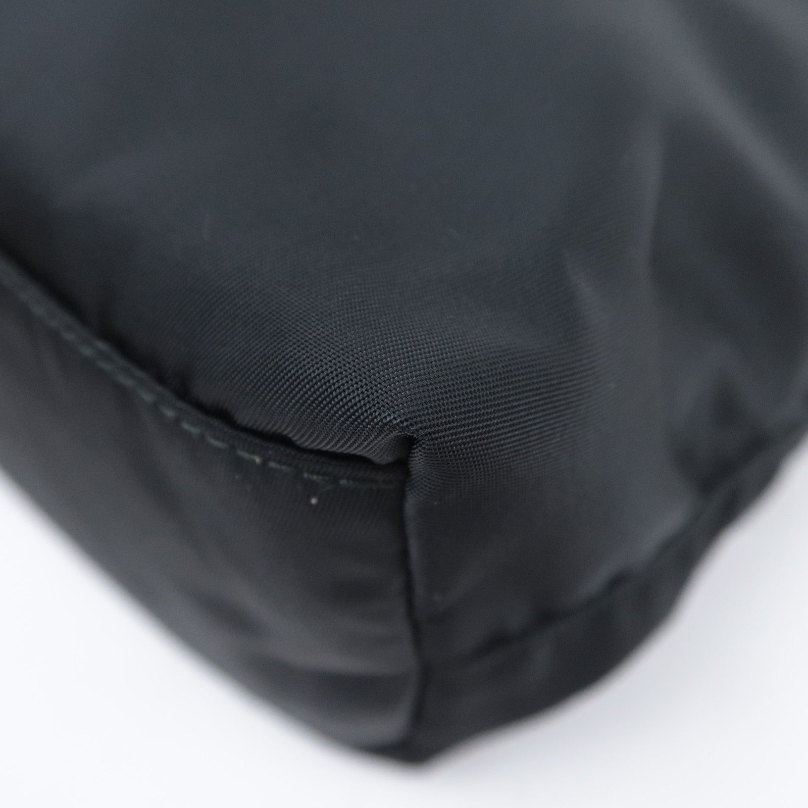 PRADA Nylon Leather Tote Bag Black BR4263