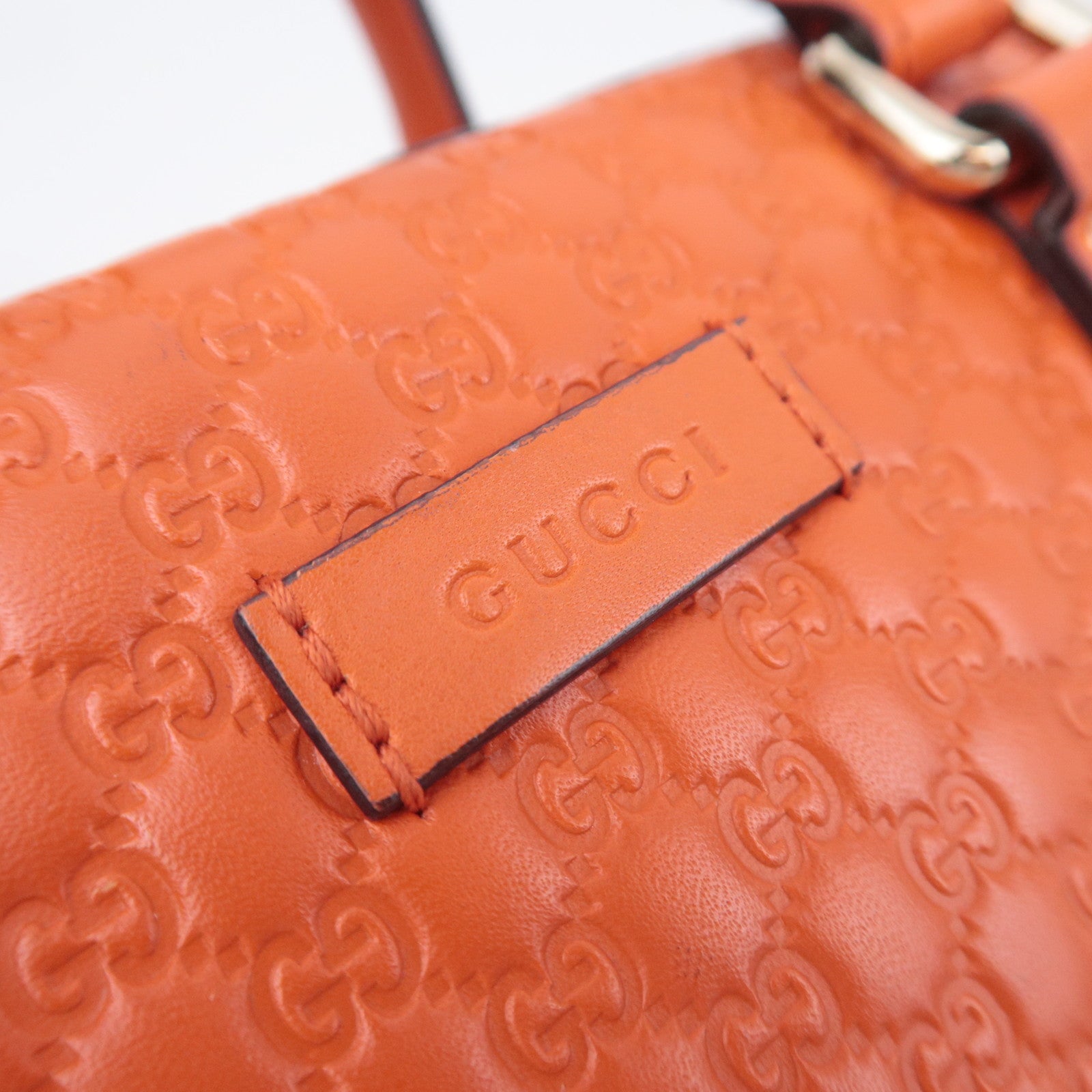 GUCCI Microguccissima 2Way Leather Handbag Orange 510289