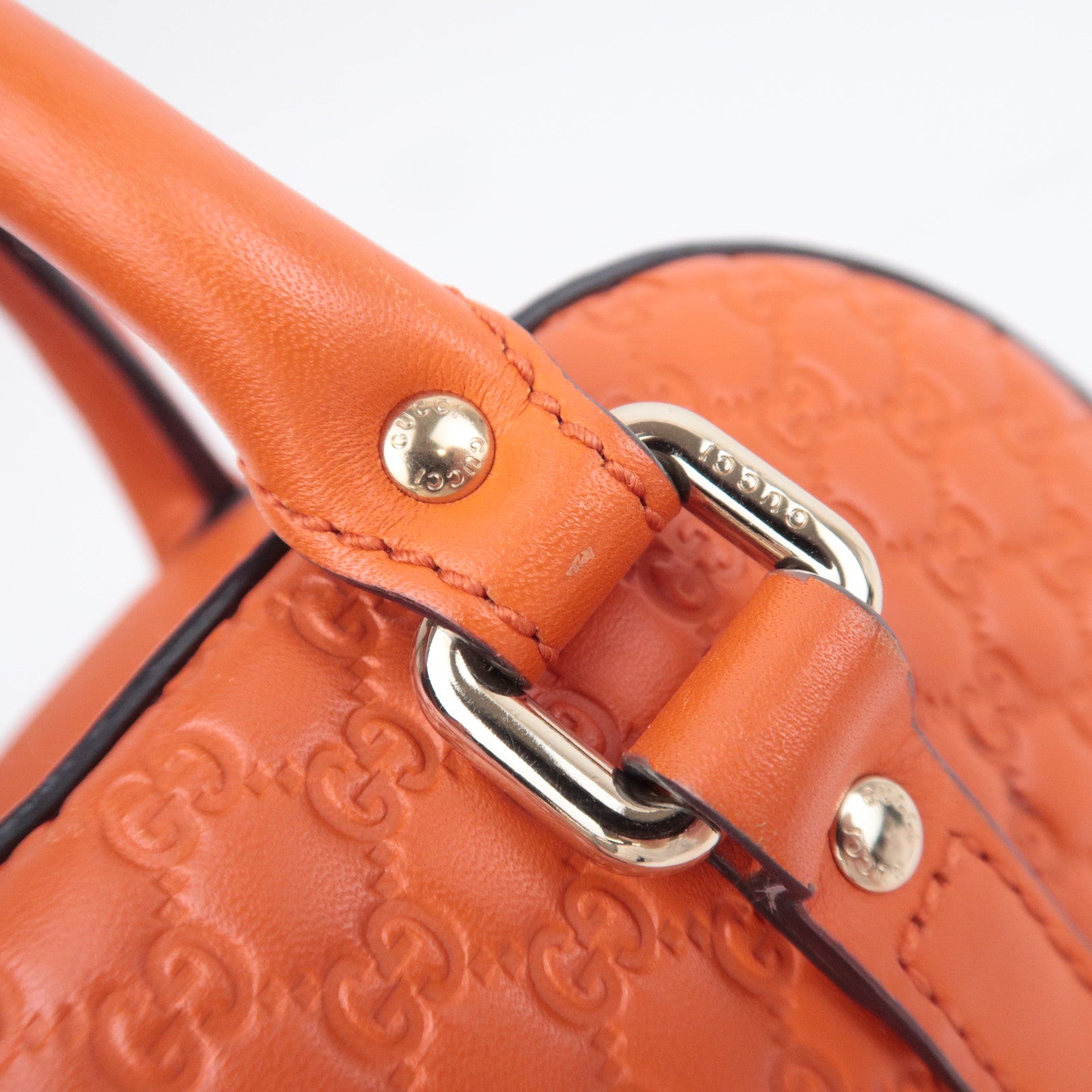 GUCCI Microguccissima 2Way Leather Handbag Orange 510289