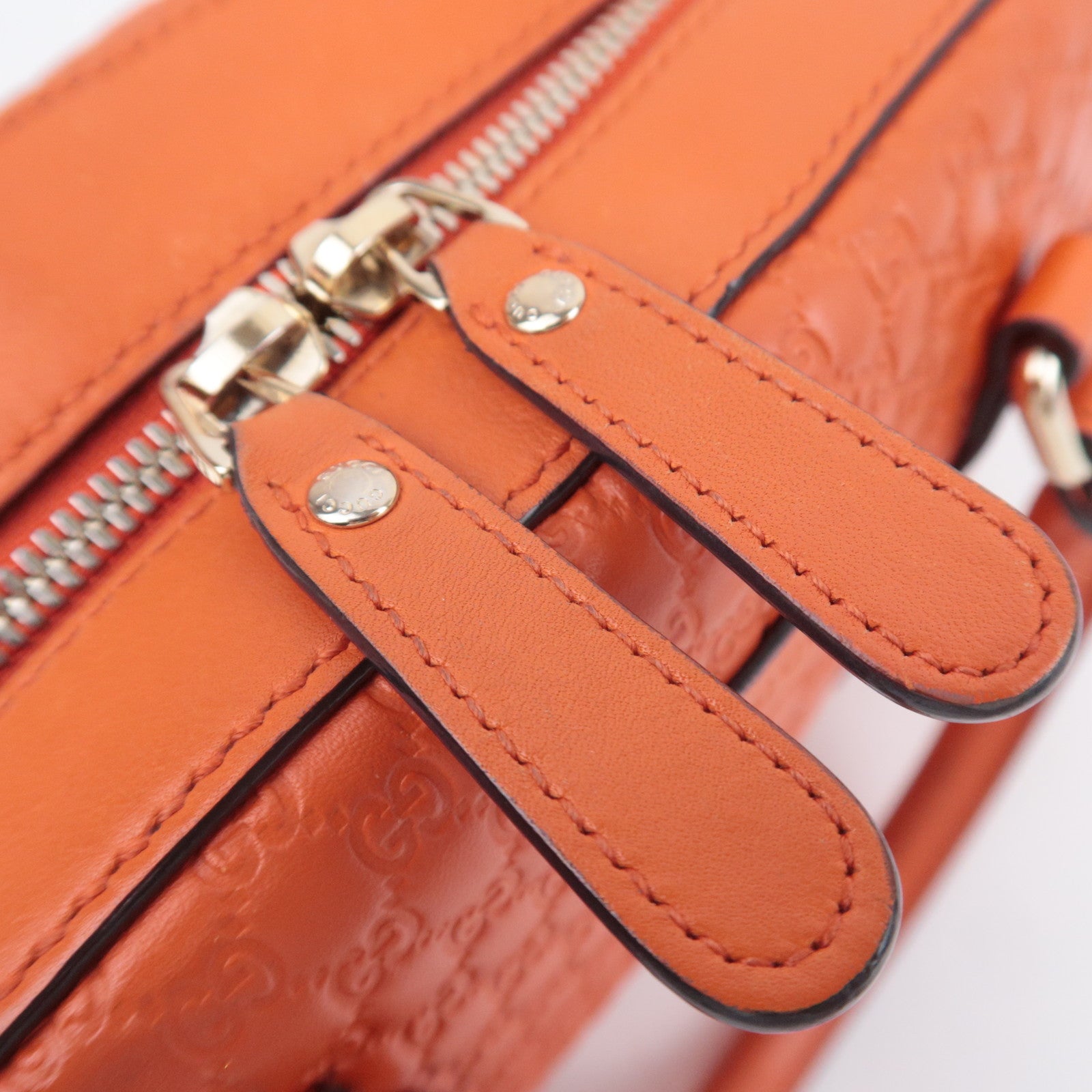 GUCCI Microguccissima 2Way Leather Handbag Orange 510289