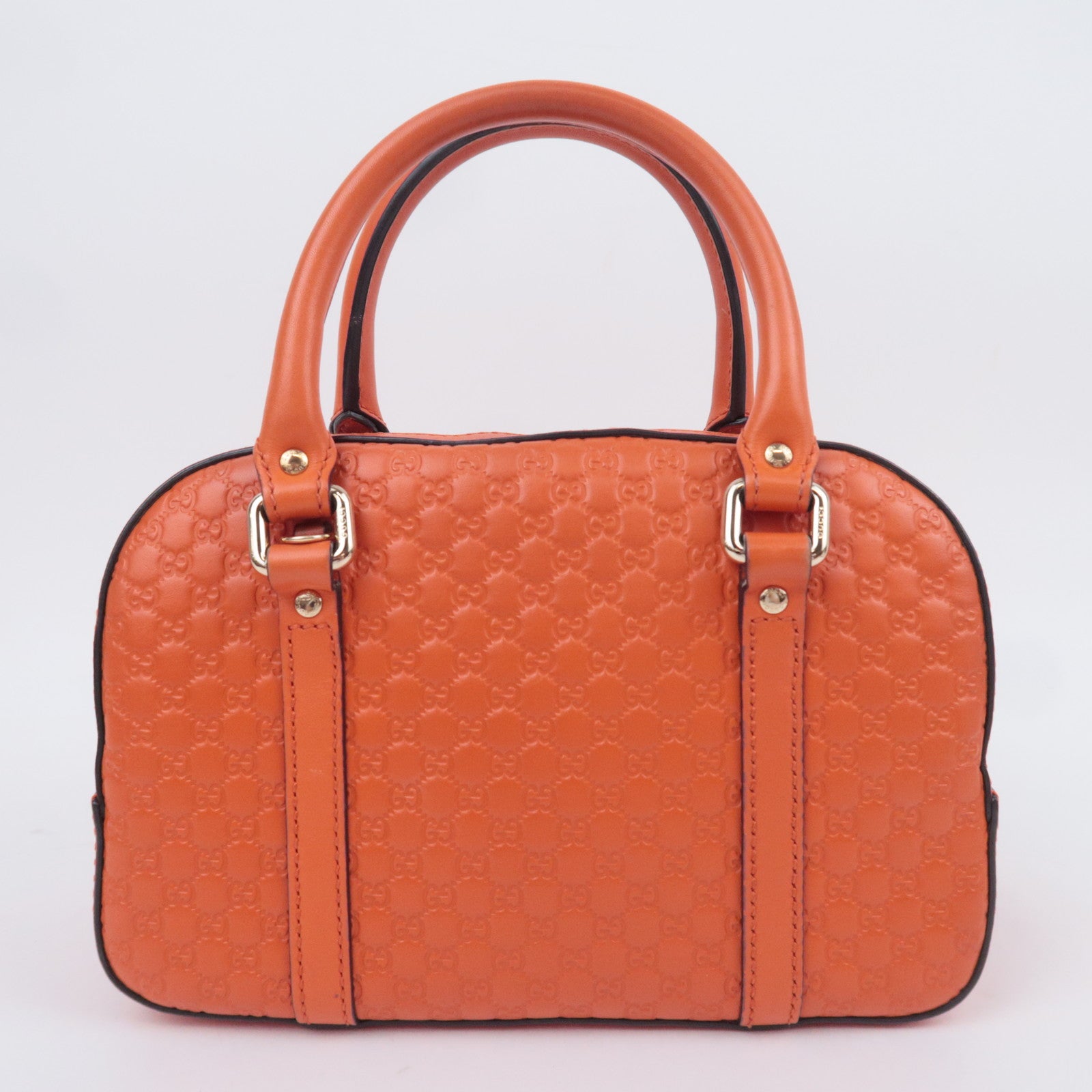 GUCCI Microguccissima 2Way Leather Handbag Orange 510289