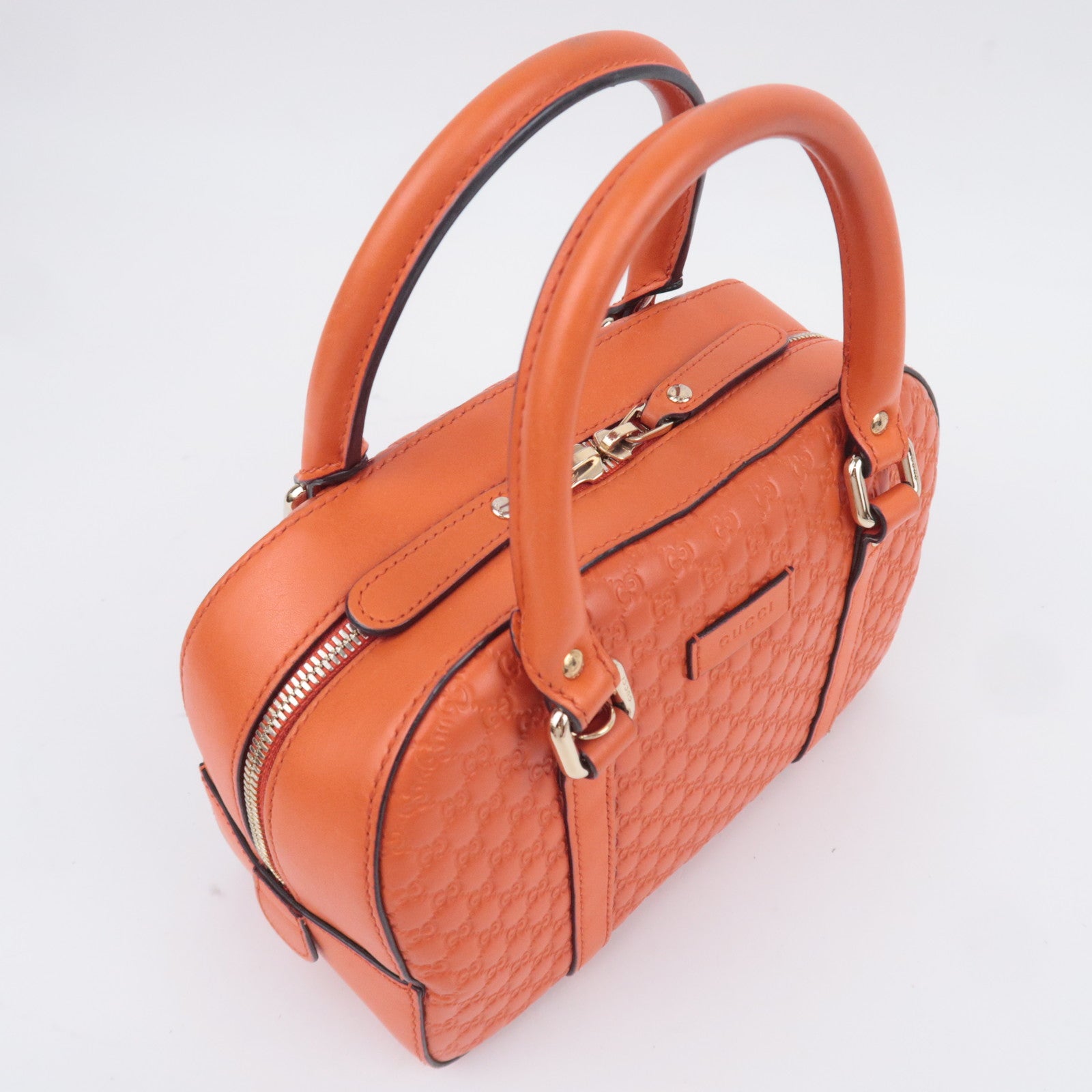 GUCCI Microguccissima 2Way Leather Handbag Orange 510289