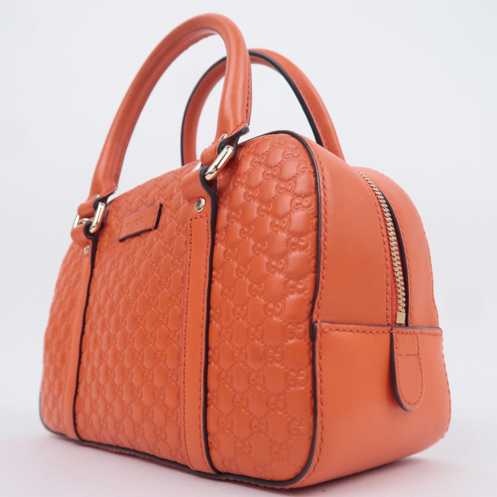 GUCCI Microguccissima 2Way Leather Handbag Orange 510289