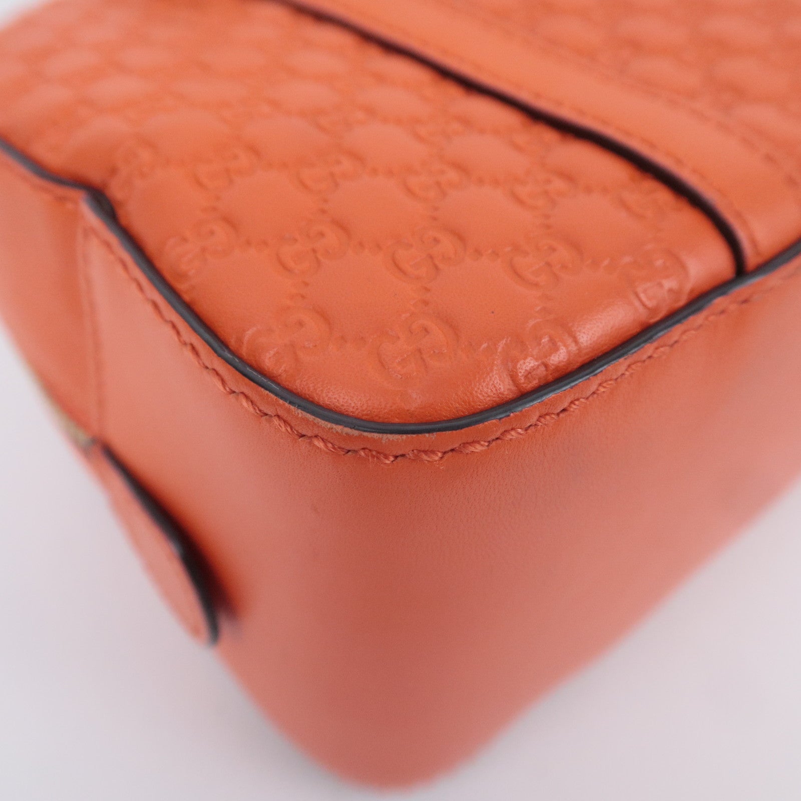 GUCCI Microguccissima 2Way Leather Handbag Orange 510289