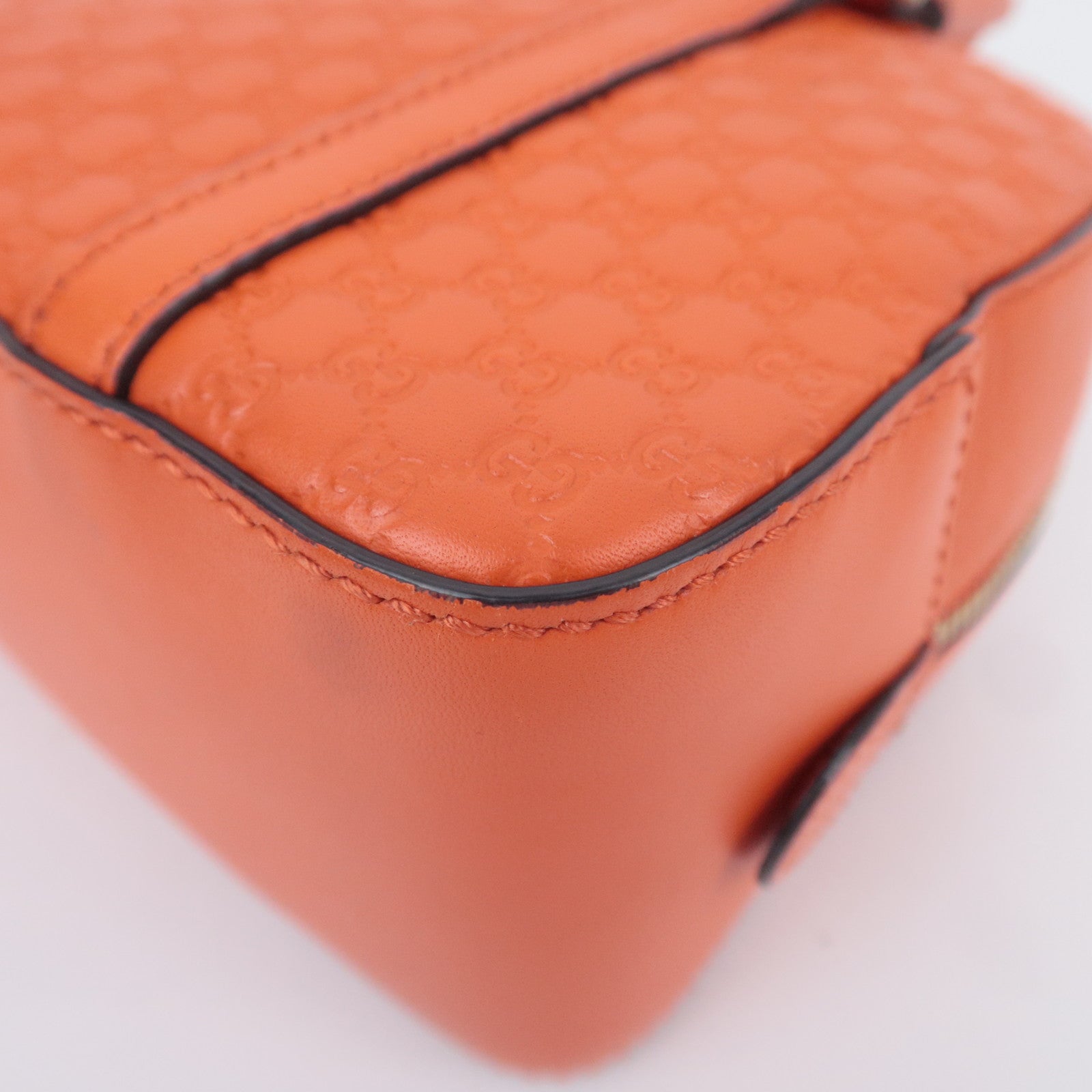 GUCCI Microguccissima 2Way Leather Handbag Orange 510289