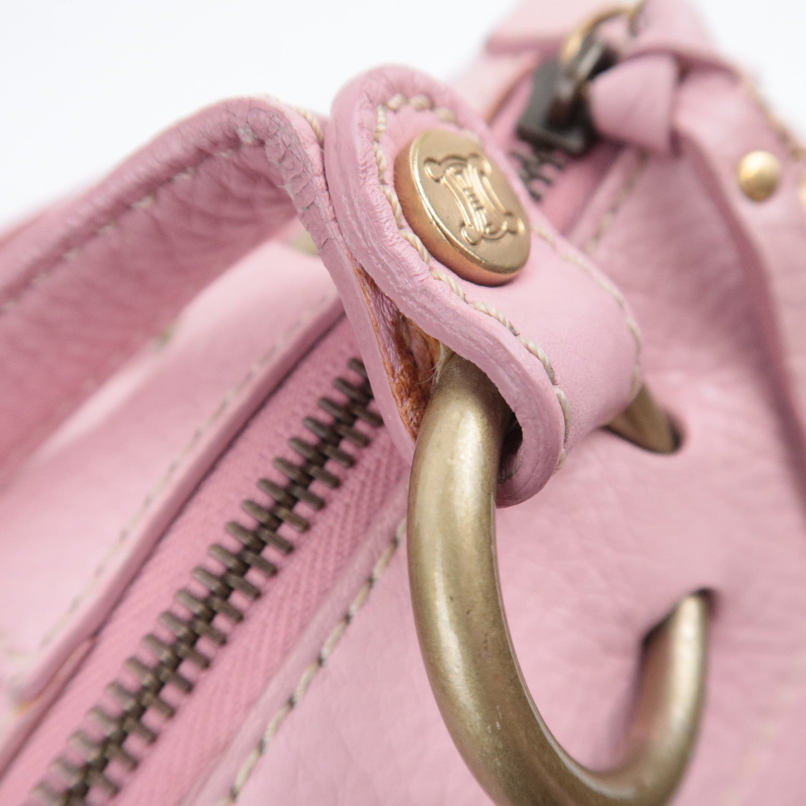 CELINE Boogie Bag Leather Handbag Pink