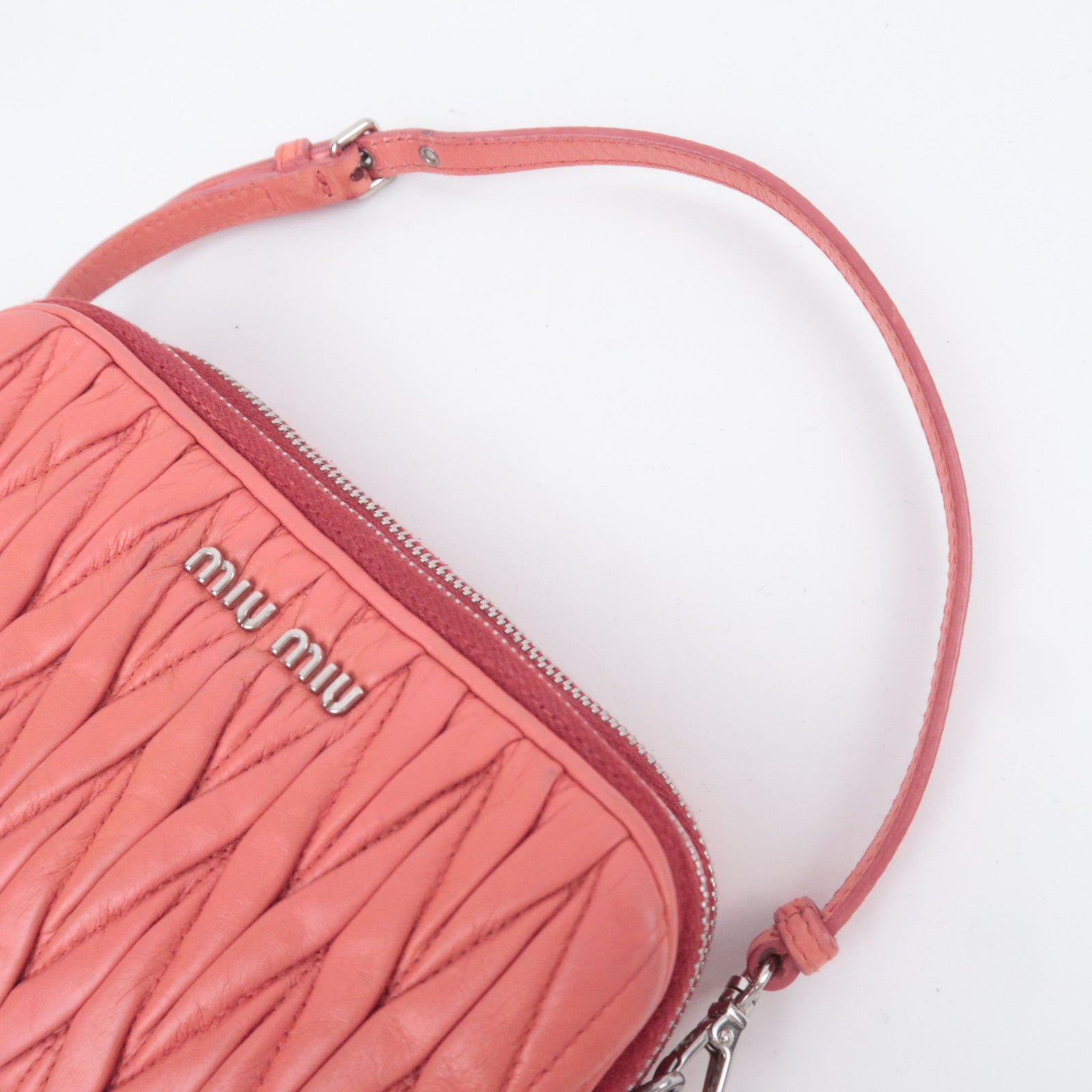MIU MIU Matelasse Leather Small Handbag Pink