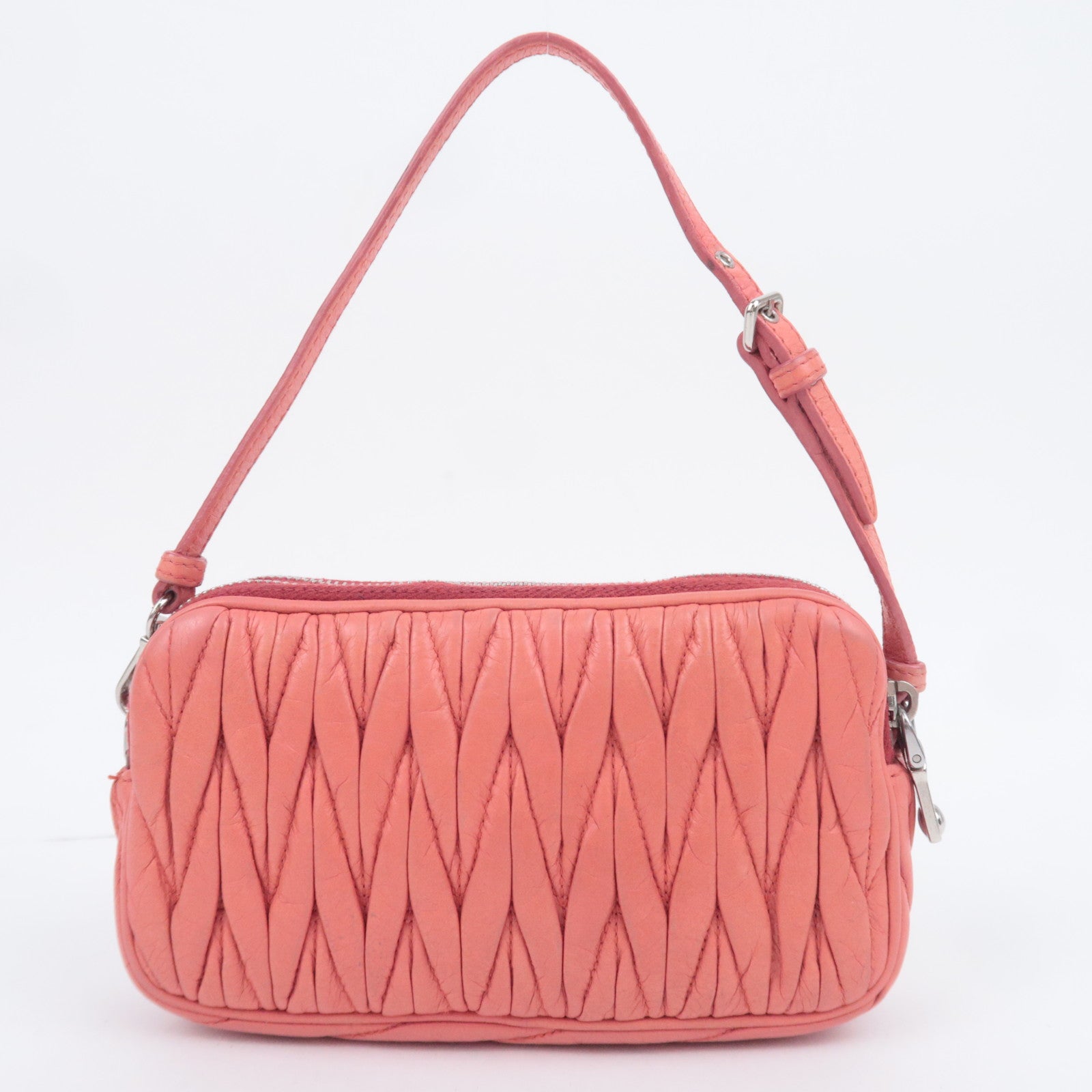 MIU MIU Matelasse Leather Small Handbag Pink