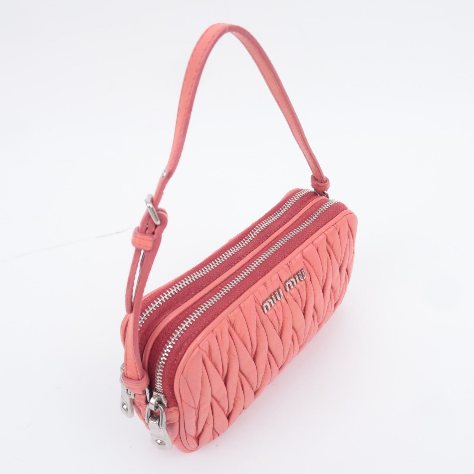 MIU MIU Matelasse Leather Small Handbag Pink