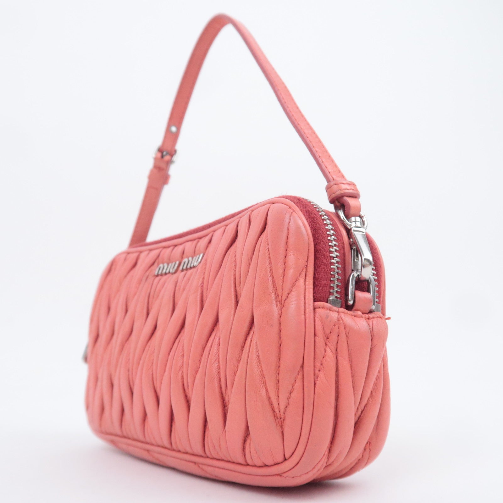 MIU MIU Matelasse Leather Small Handbag Pink