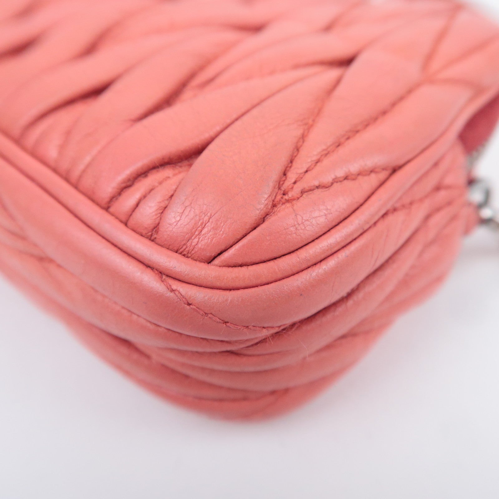 MIU MIU Matelasse Leather Small Handbag Pink