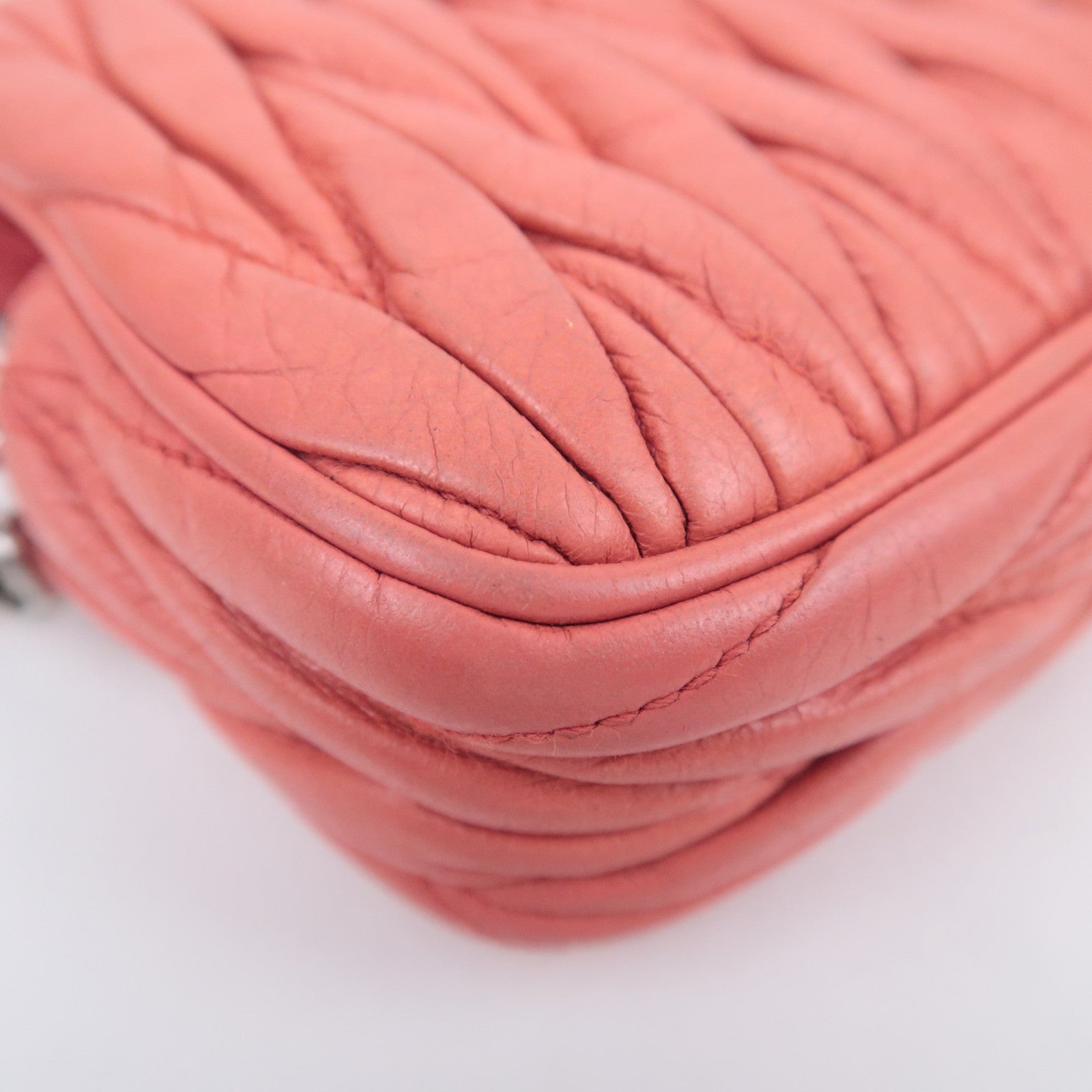 MIU MIU Matelasse Leather Small Handbag Pink