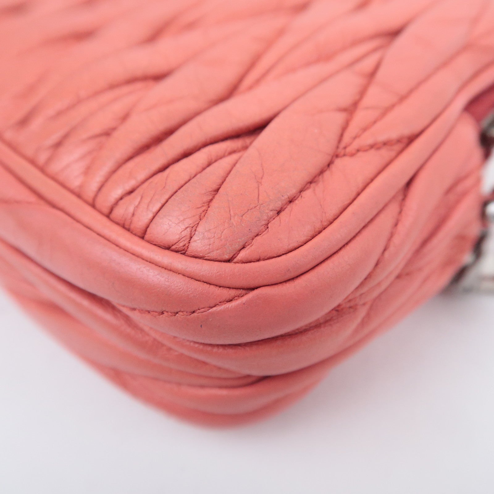 MIU MIU Matelasse Leather Small Handbag Pink