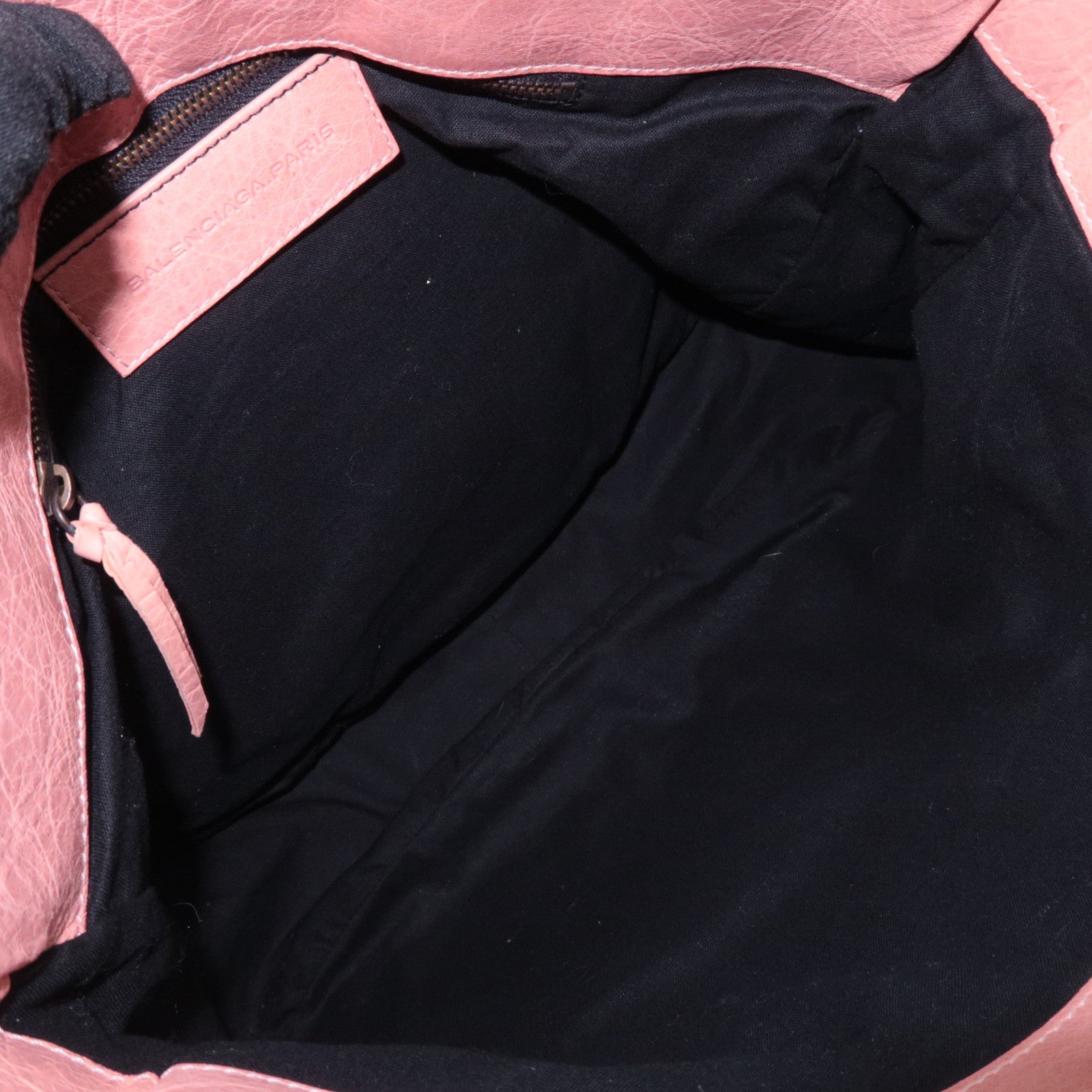 BALENCIAGA The Folk Leather Shoulder Bag Pink 246432