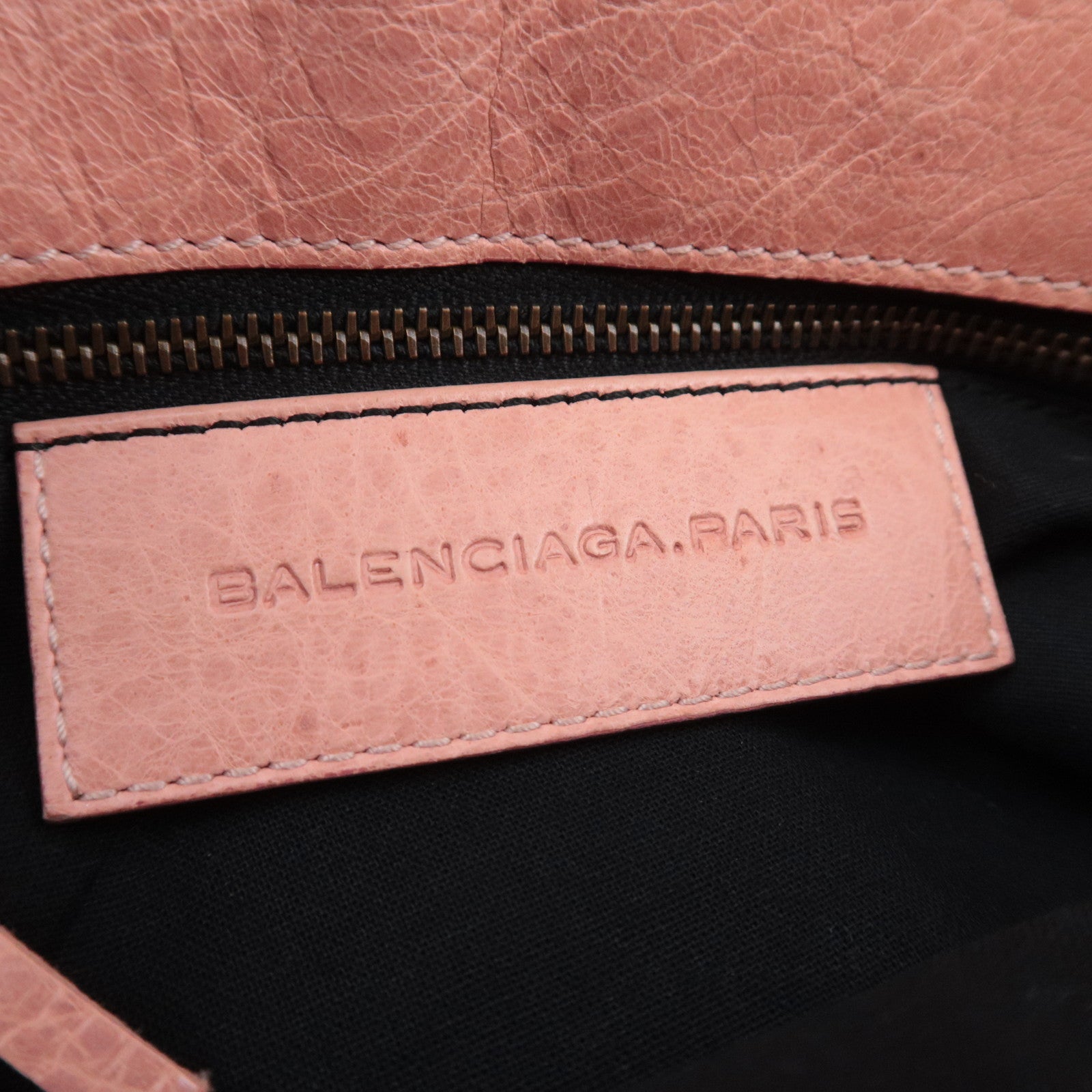 BALENCIAGA The Folk Leather Shoulder Bag Pink 246432