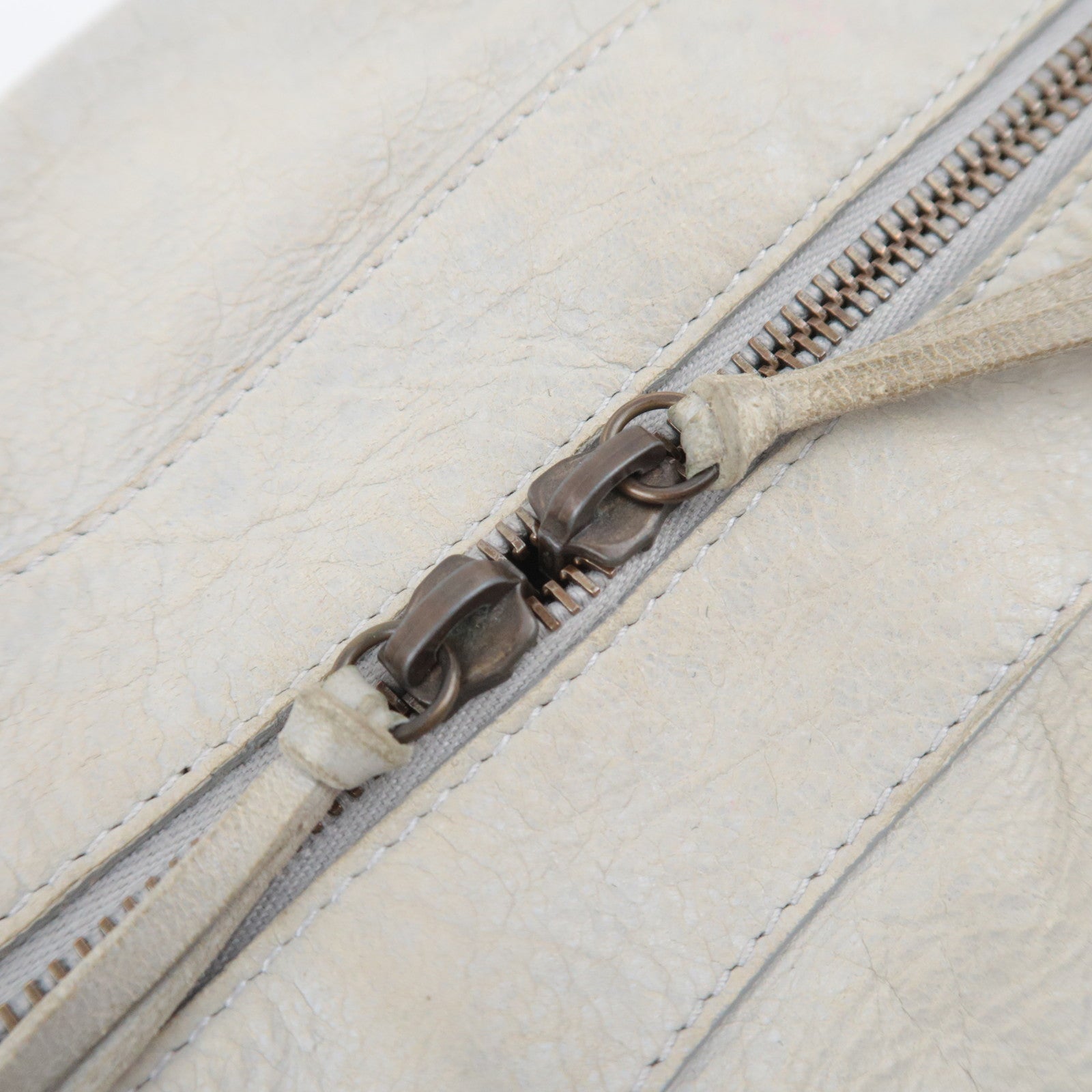BALENCIAGA The Twiggy 2Way Leather Handbag Light Gray 128523