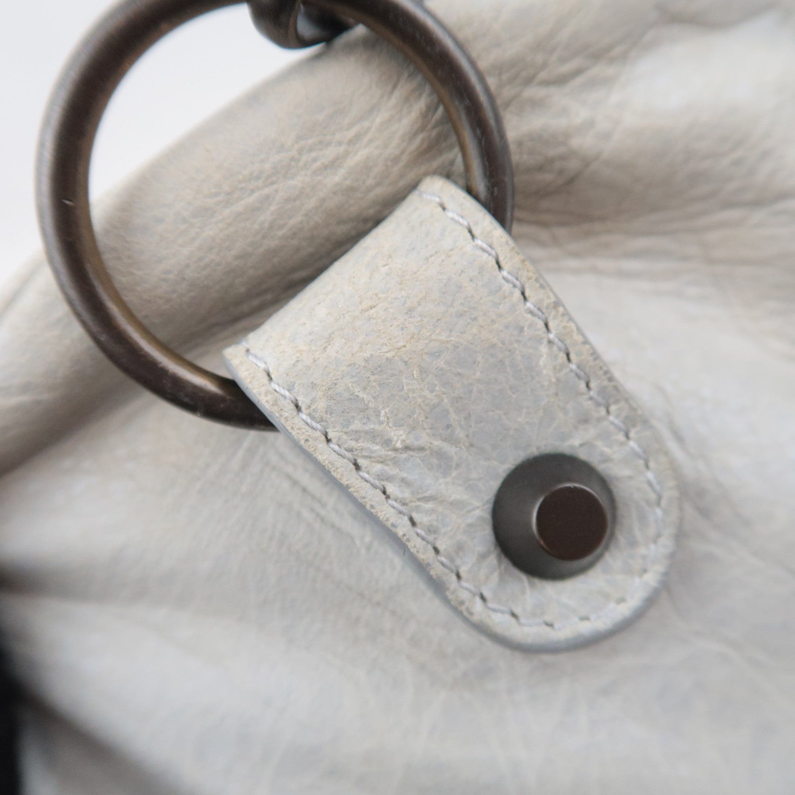 BALENCIAGA The Twiggy 2Way Leather Handbag Light Gray 128523