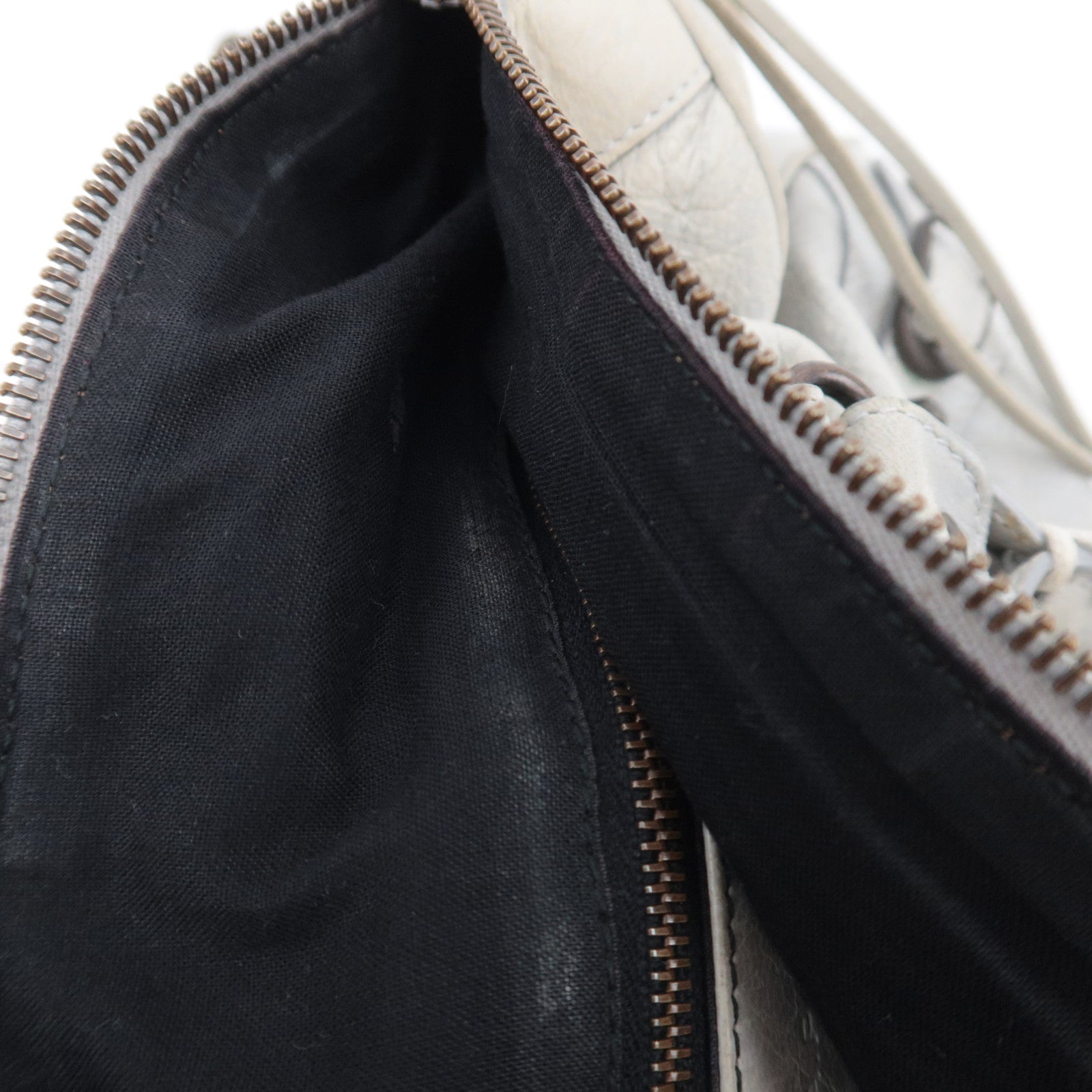 BALENCIAGA The Twiggy 2Way Leather Handbag Light Gray 128523